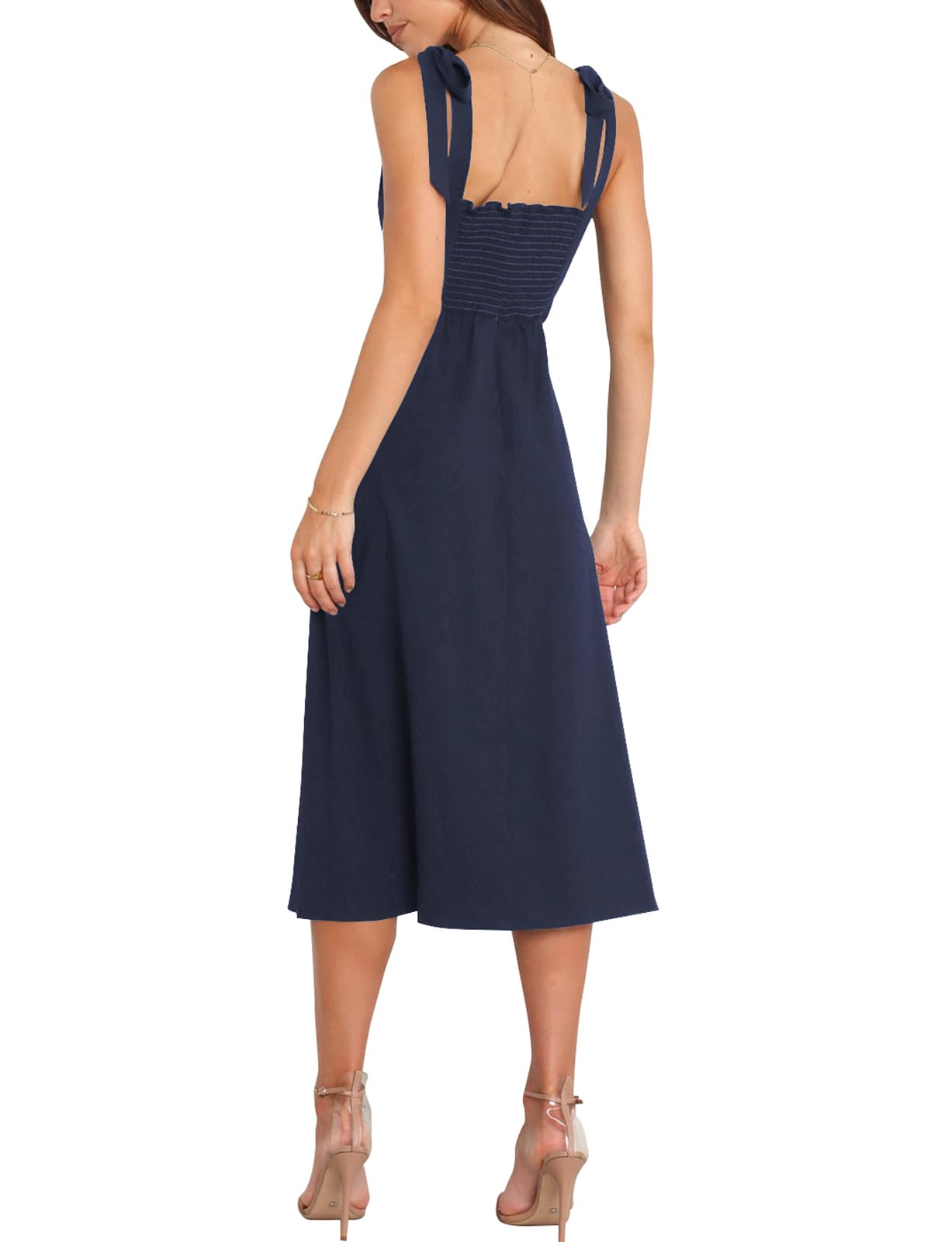Elegant Square Neck Bridesmaid Dress for Women - Split Midi Formal Cocktail Party Gown | Perfect for Weddings, Receptions & Special Occasions