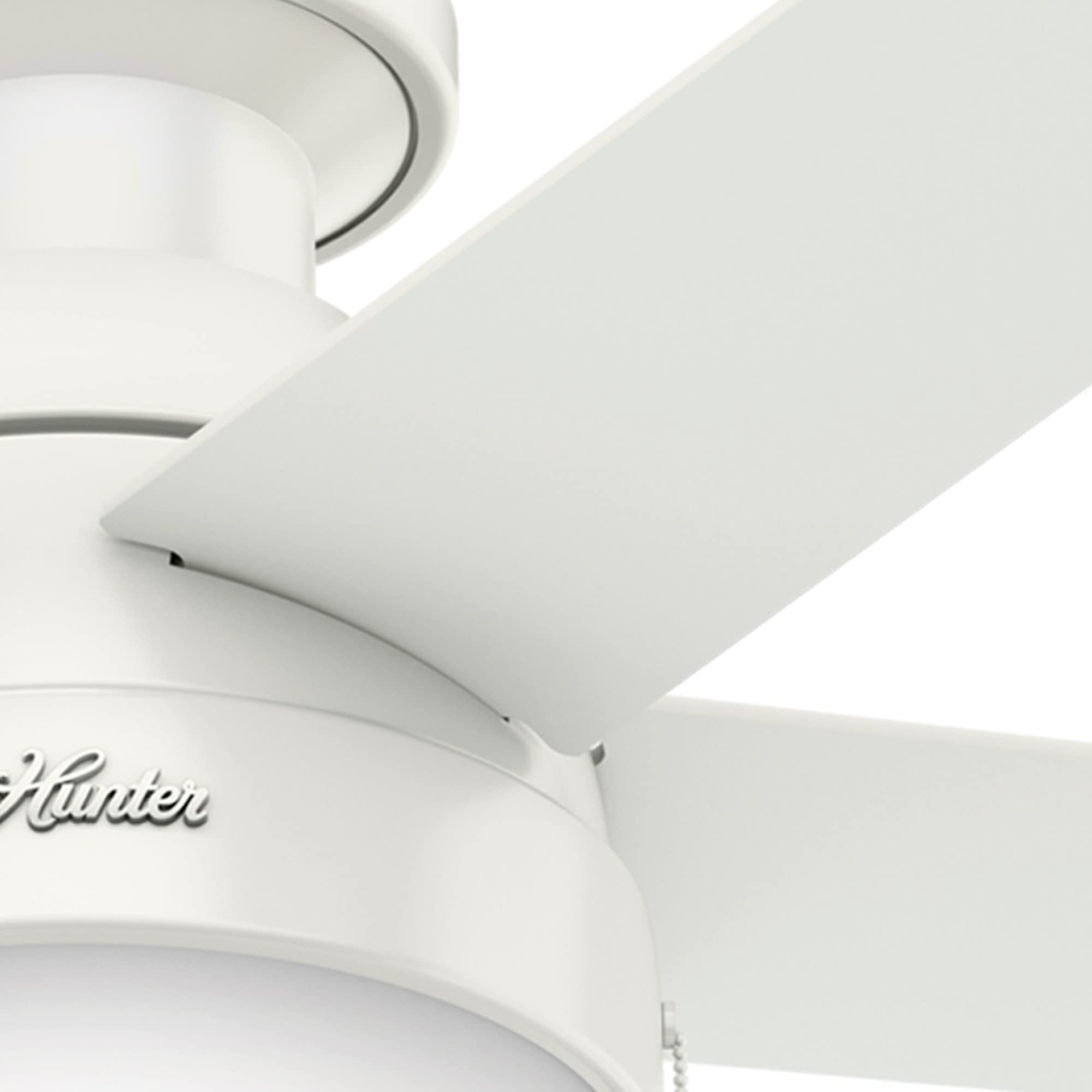 Hunter 59269 Anslee 46-inch White Ceiling Fan with Light Kit - Perfect for Living Room, Bedroom & Indoor Spaces