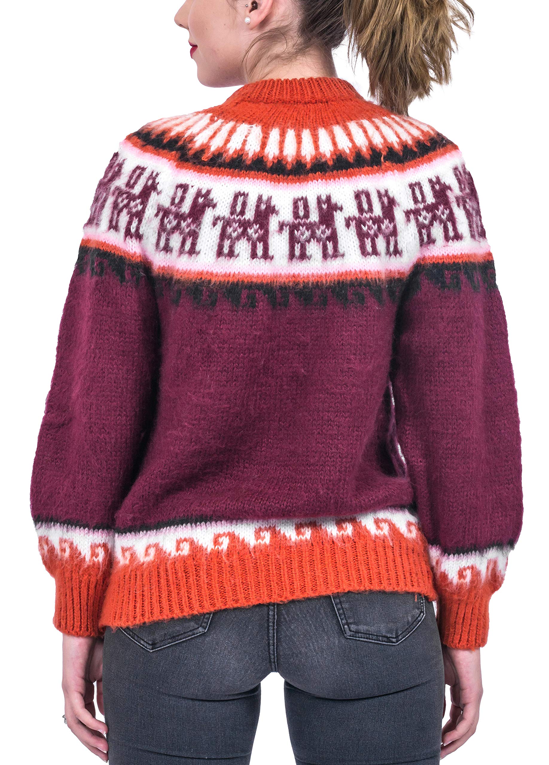 Women's Fair Isle Alpaca Sweater - Soft Winter Knit Pullover for Ladies - Cozy Fall & Winter Wear for Casual Outings & Holiday Gatherings