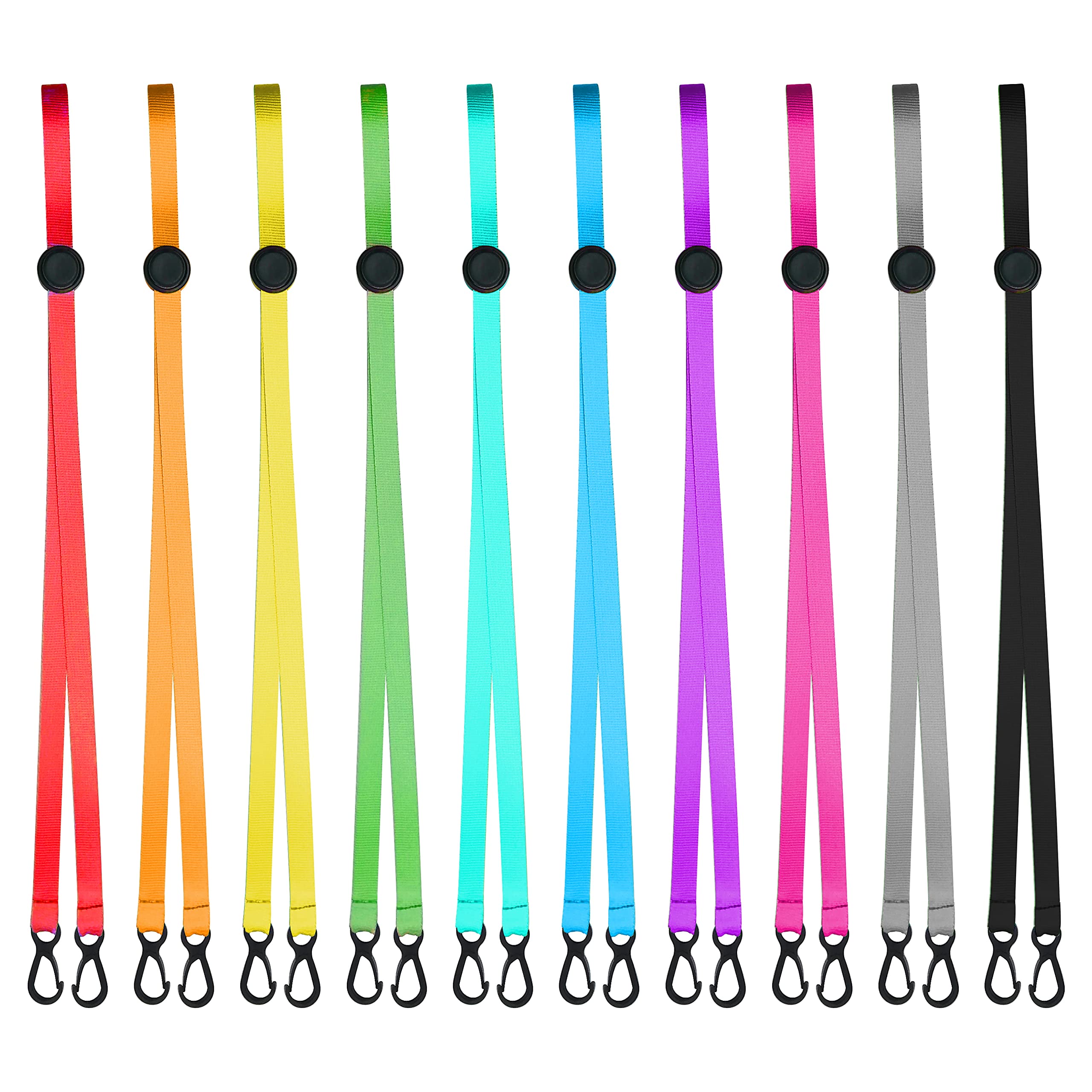 100Pack Adjustable Face Mask Lanyards with Clips - for Kids & Adults