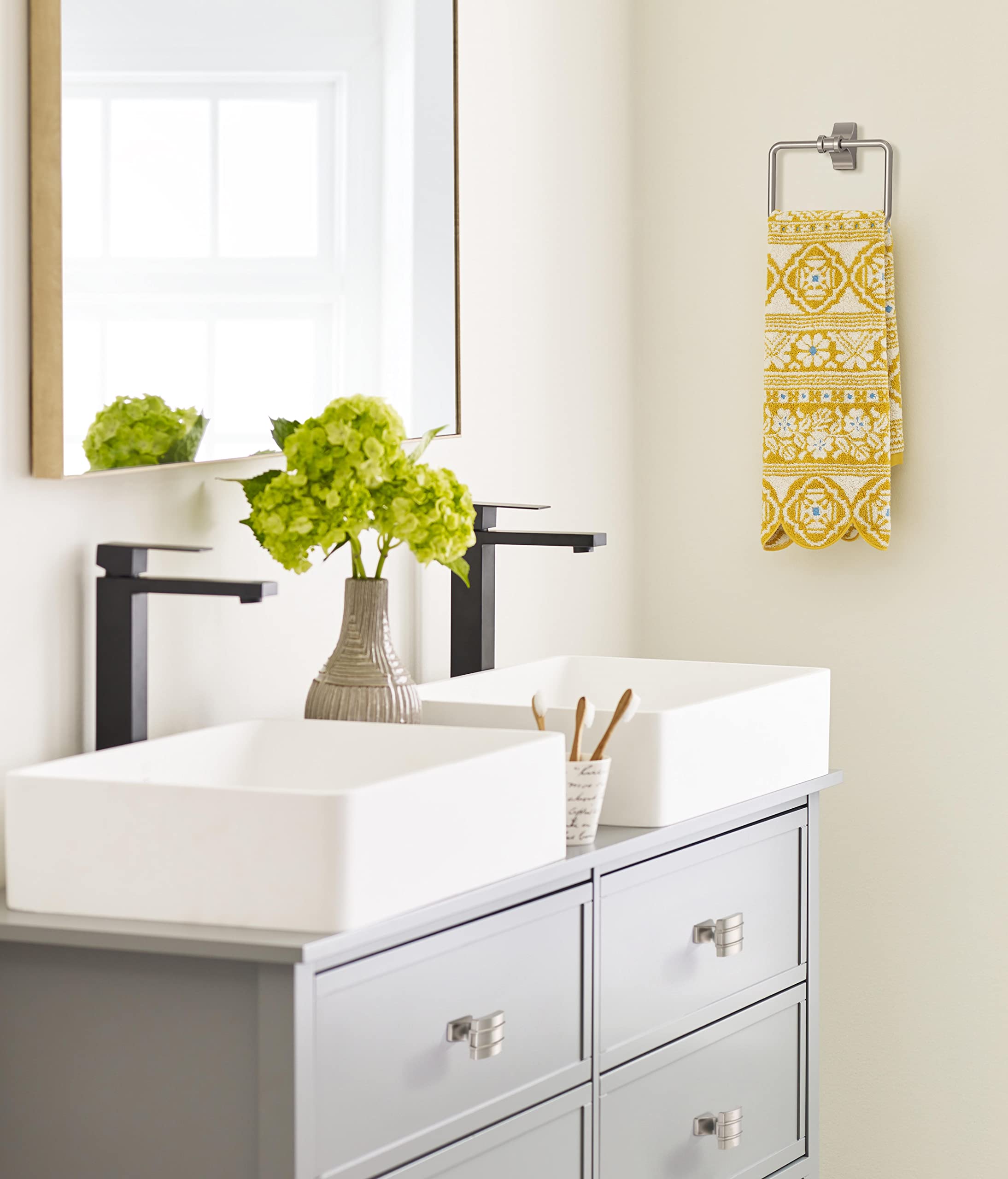 Brushed Nickel Towel Ring - 5.25