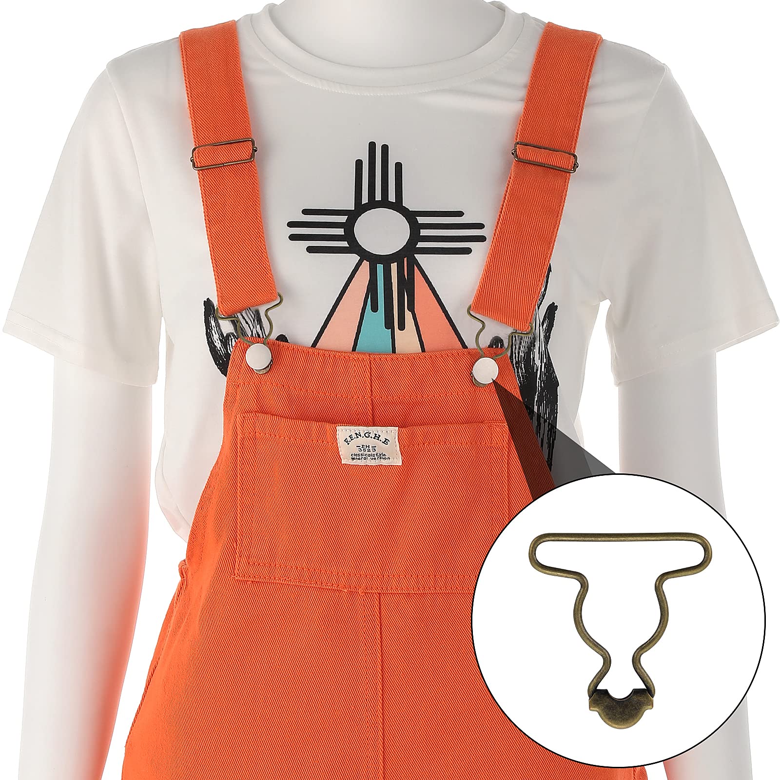20Pcs Dungaree Suspender Clips - 1.5 Inch Wide Overall Buckles Replacement for Rompers & Overalls - Durable Denim Suspenders for Kids & Adults - Perfect for DIY Sewing, Costume Making & Clothing Repair