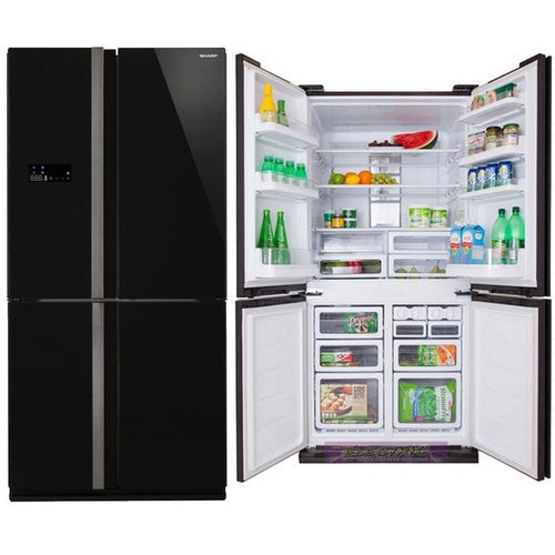 SHARP SJFJ676VBK 676-Liter French Door Refrigerator - Black Stainless Steel - Energy Star Rated - Large Capacity Fridge for Family Kitchen, Entertaining & Bulk Grocery Storage
