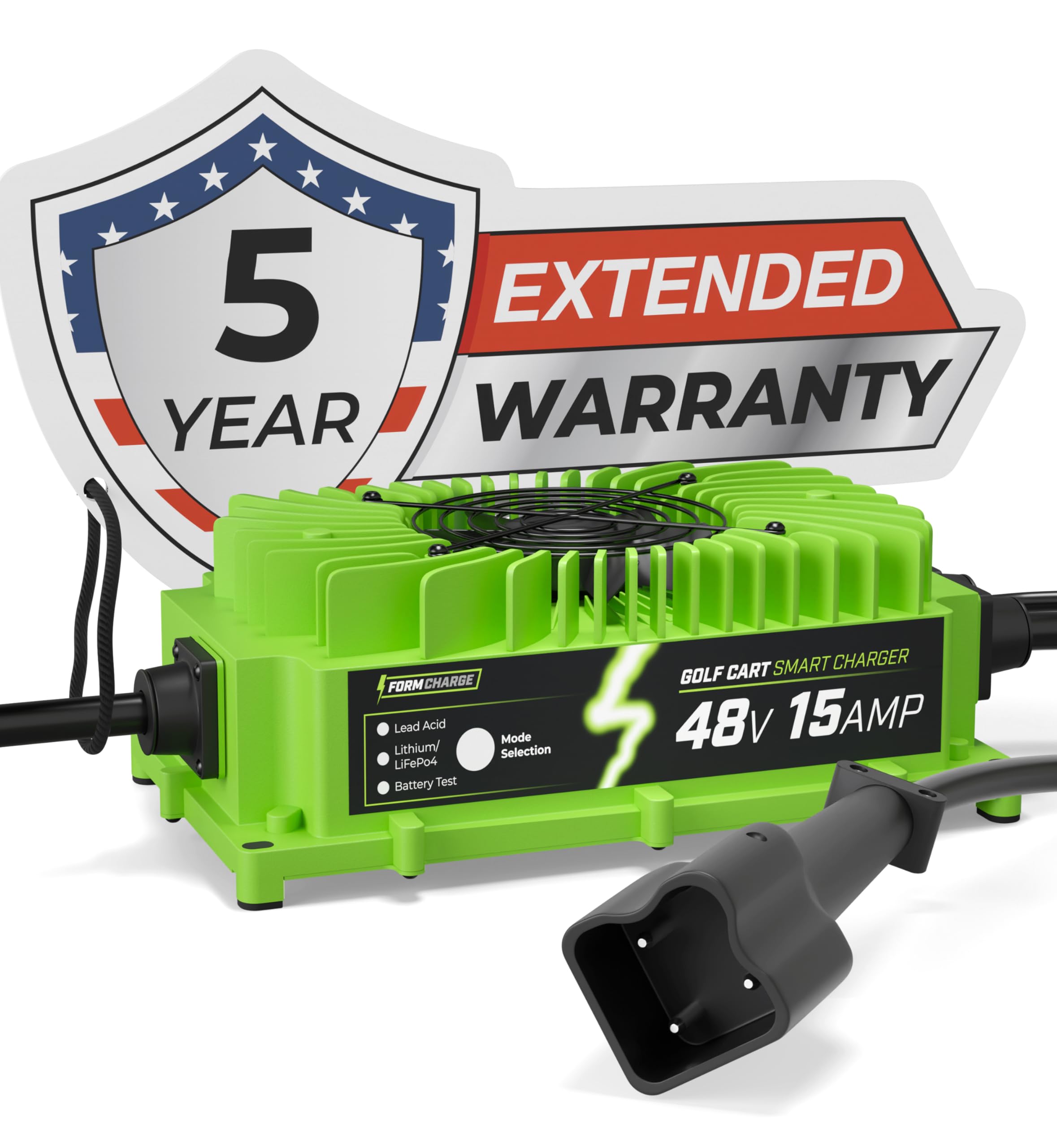 48V Golf Cart Battery Charger for Yamaha G29 Drive & Drive 2 - Compatible with Lithium, LiFePO4 & Lead Acid Batteries | Elite Version | Perfect for Home & Golf Course Charging