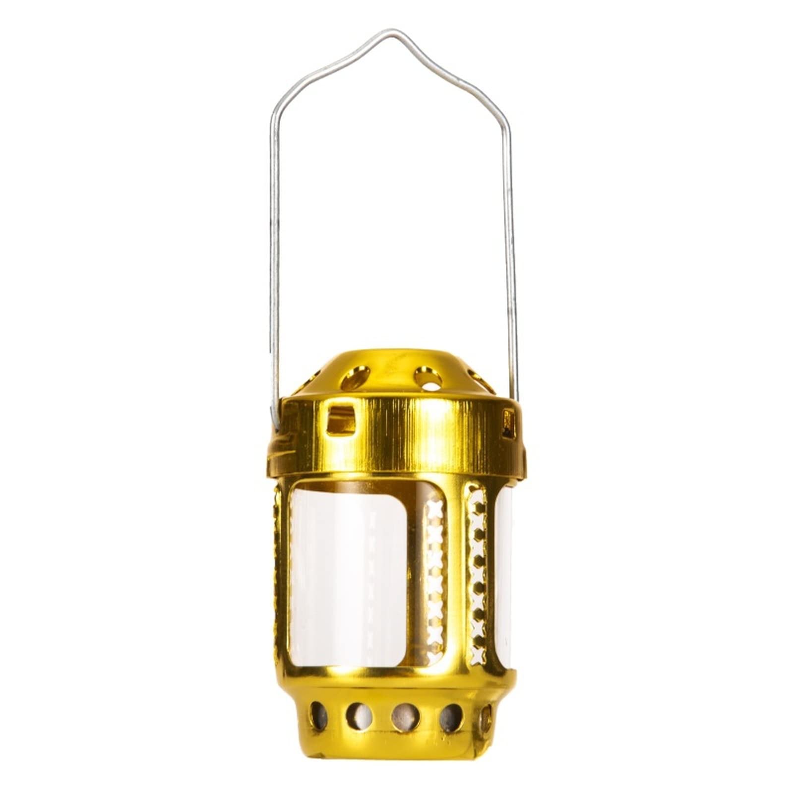 NEREIDS NET Tealight Holder Outdoor - Mini Bright Wear-Resistant Aluminum Alloy Brass Candle Lantern for Night Fishing, Camping & Angling | Portable Hanging Candle Lamp for Patio, Garden & Outdoor Decor (Yellow)
