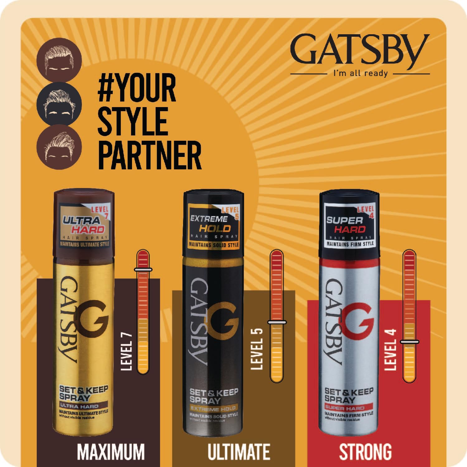 Gatsby Hair Spray Set & Keep Extreme Hold 66ml - Strong Hold Hairspray for Men & Women - Perfect for Styling, Volume & All-Day Hold - Pack of 1