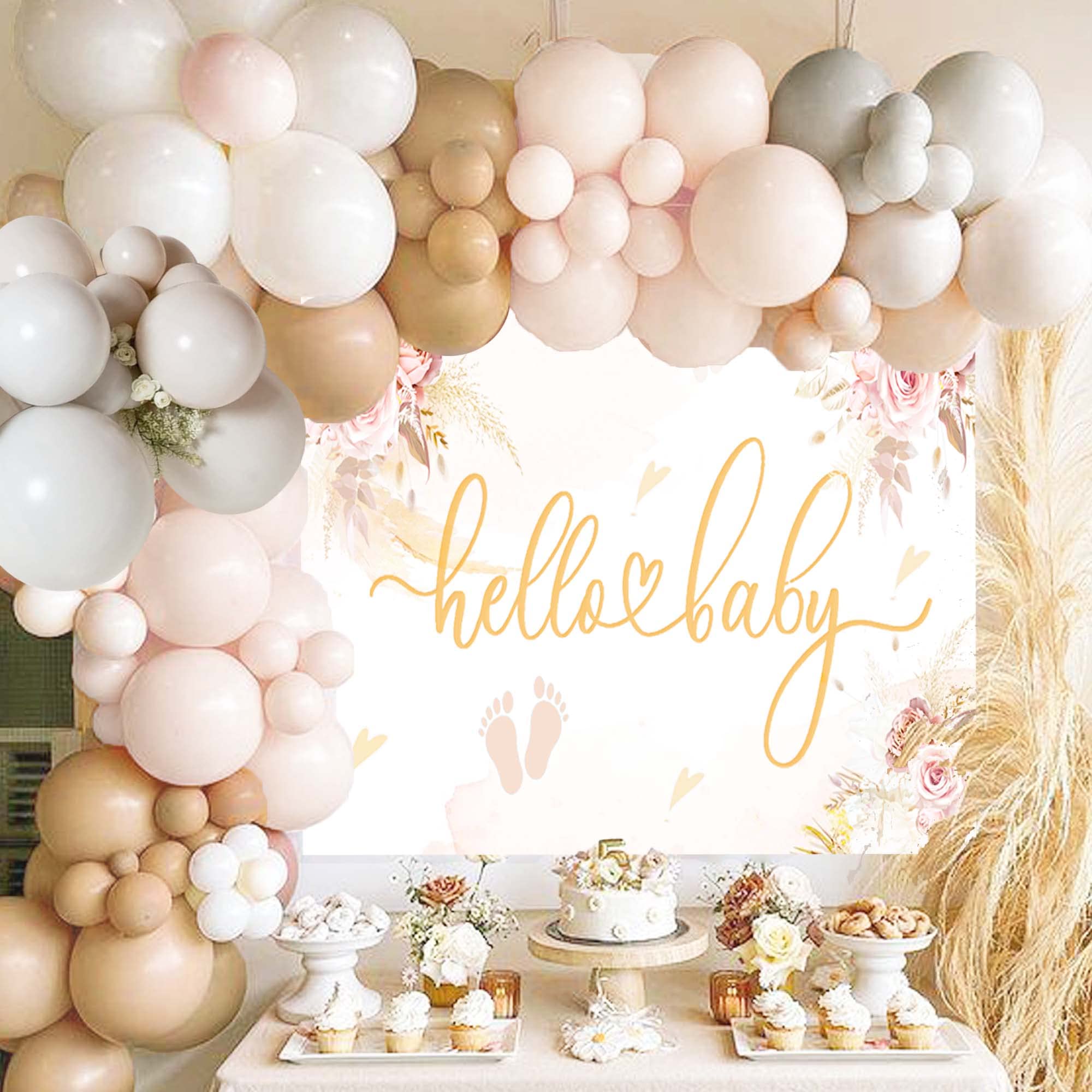Neutral Balloon Garland Kit - Gender Neutral Baby Shower Backdrop Decor for Boys & Girls | Double Stuffed Nude Balloon Arch for Gender Reveal Parties, First Birthdays & Nursery Decorations | Perfect for Baby Showers, Birthday Parties & Gender Reveal Events