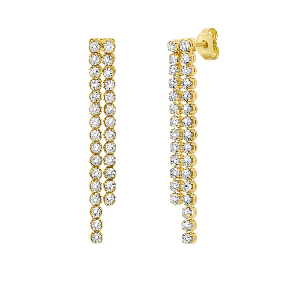 14K Gold Diamond Cascade Drop Earrings for Women - Elegant Dangle Earrings for Wedding, Party & Special Occasions