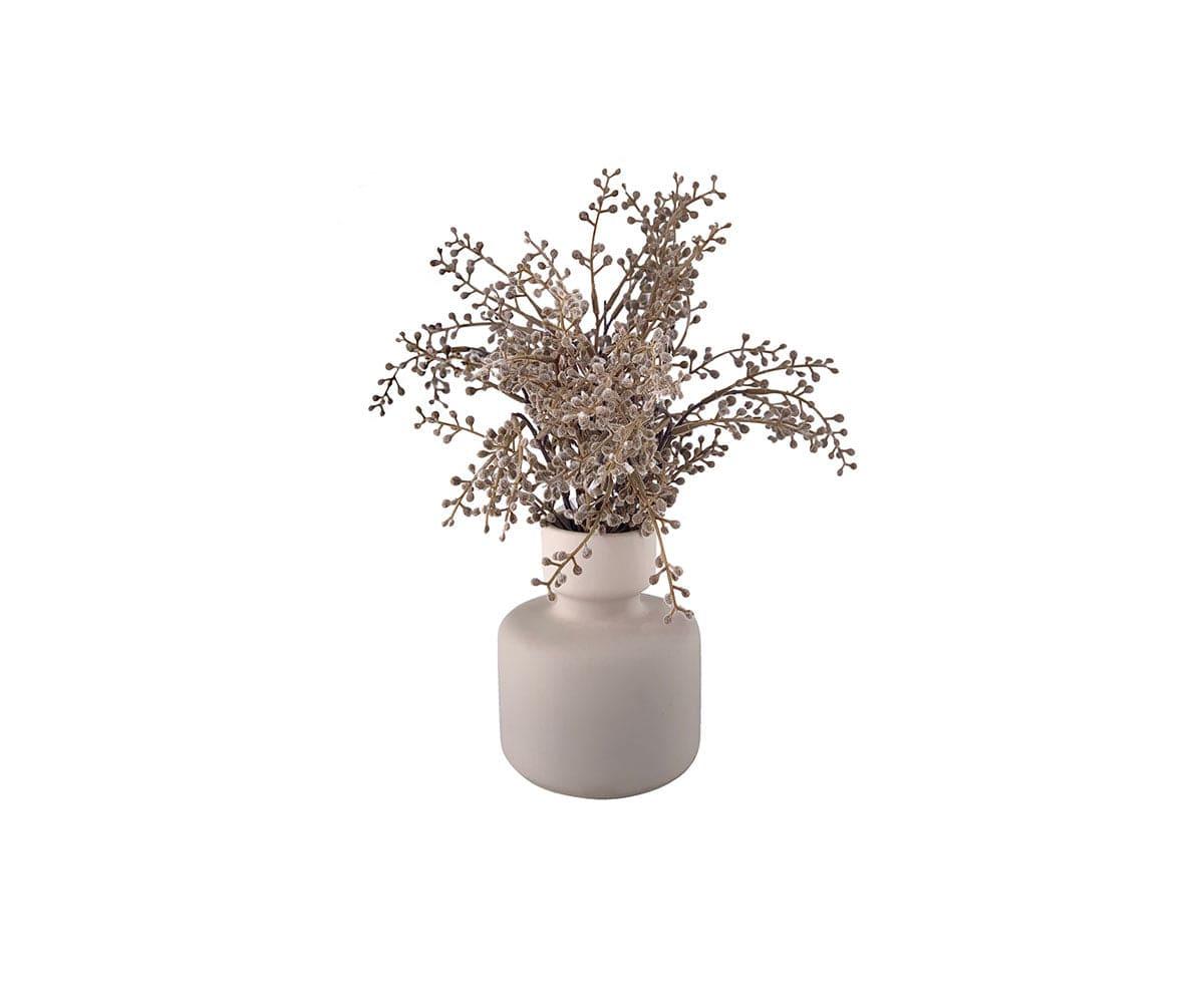 Artificial Catkin Stems with Glass Vase - Spring Home Decor for Living Room, Bedroom & Wedding Centerpieces