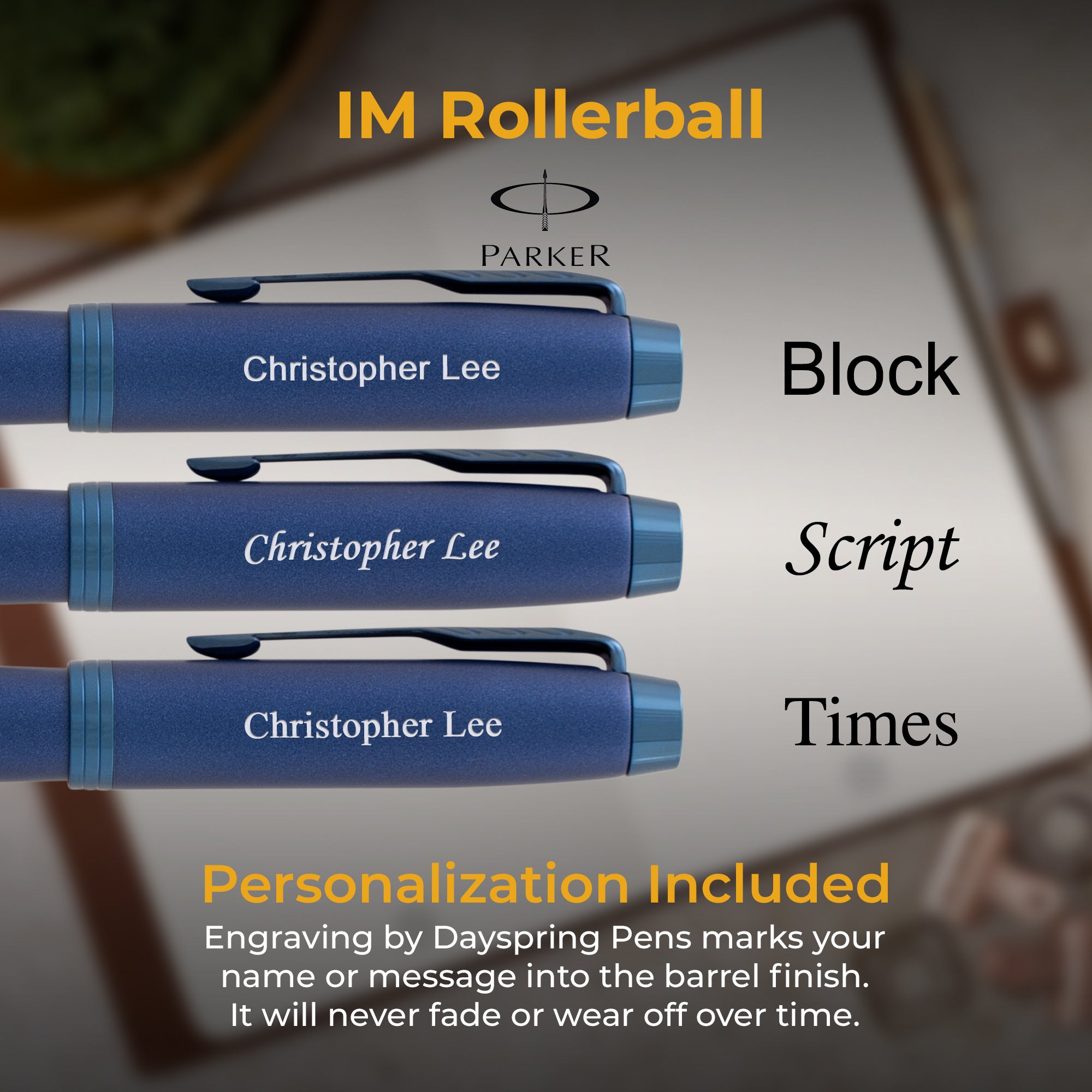 Parker IM Rollerball Pen - Premium Monochrome Blue Ink Writing Instrument for Office, School & Business Gifts | Smooth Writing Experience for Professionals & Students