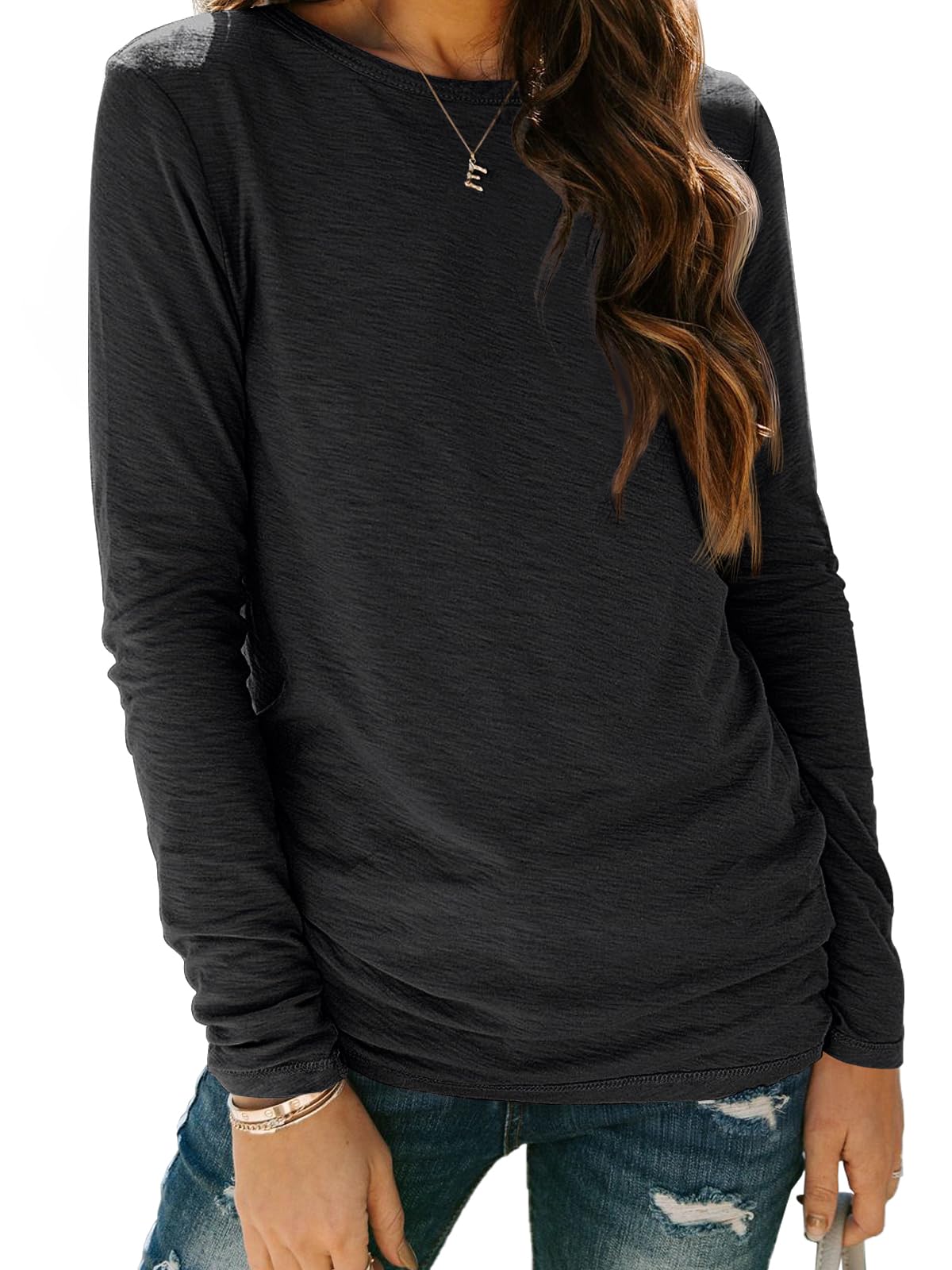AUTOMET Women's Long Sleeve Spring Tops - Plus Size Workout Tees for Fall 2025 | Casual Wear, Gym & Outdoor Activities