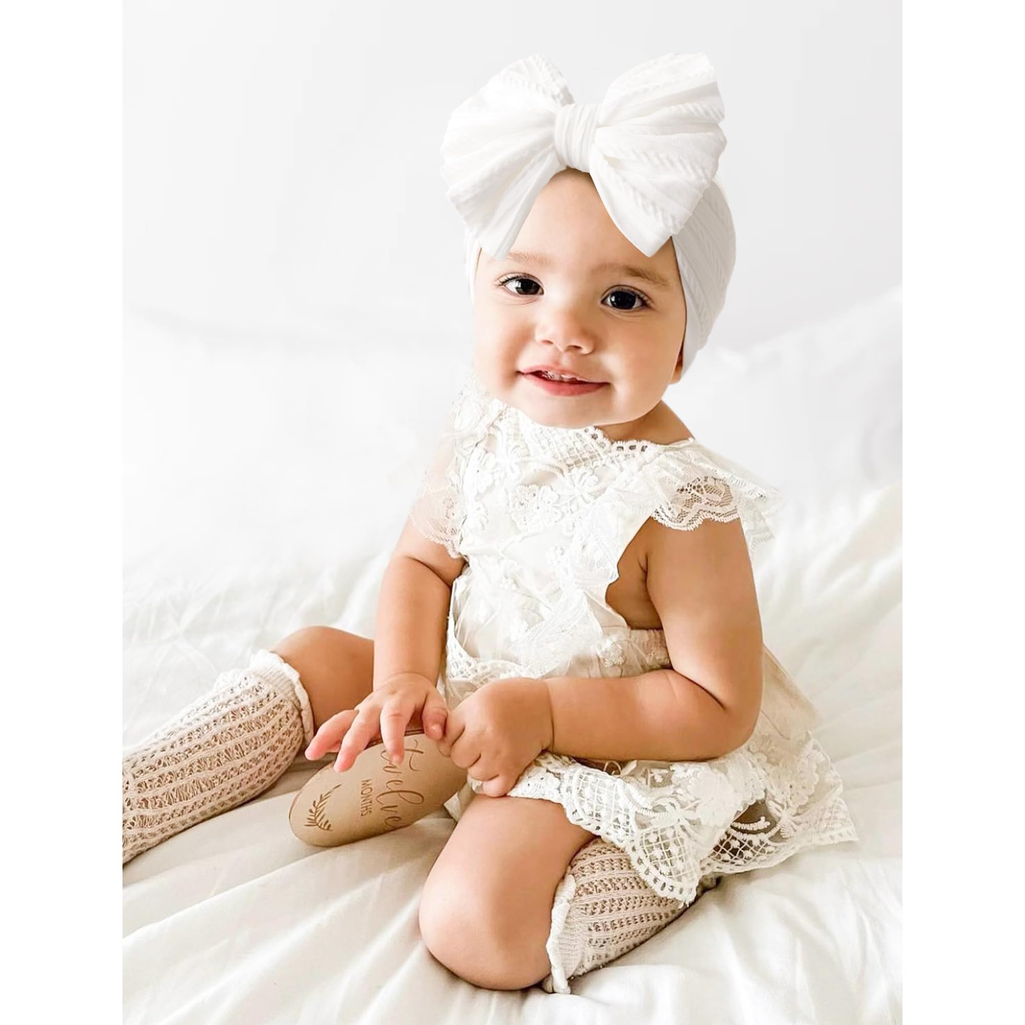Niceye Handmade Baby Headbands - Soft Stretchy Nylon Hair Bands with Bows for Newborns, Infants & Toddlers | Perfect for Photoshoots, Birthday Parties & Everyday Outfits