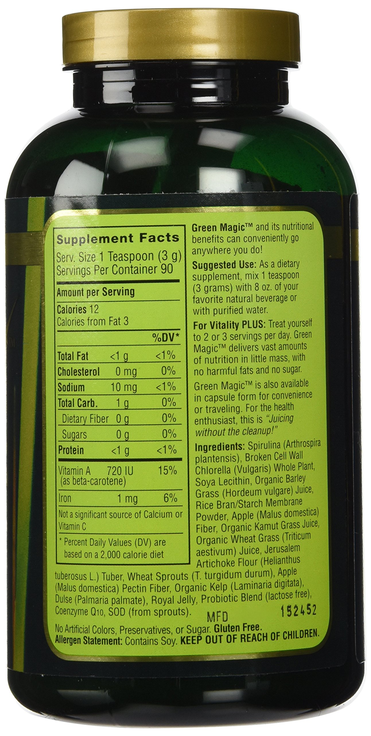Organic Green Magic Powder - All-Natural Superfood for Smoothies, Detox & Energy Boost | Vegan, Gluten-Free