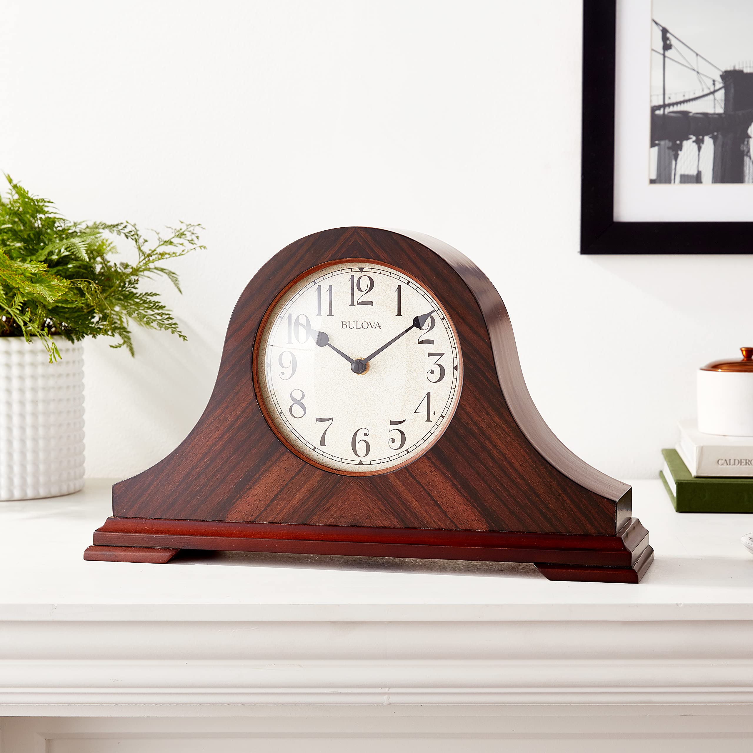 Bulova Norwalk Wall Clock - Classic Walnut Finish for Home, Office & Living Room Decor