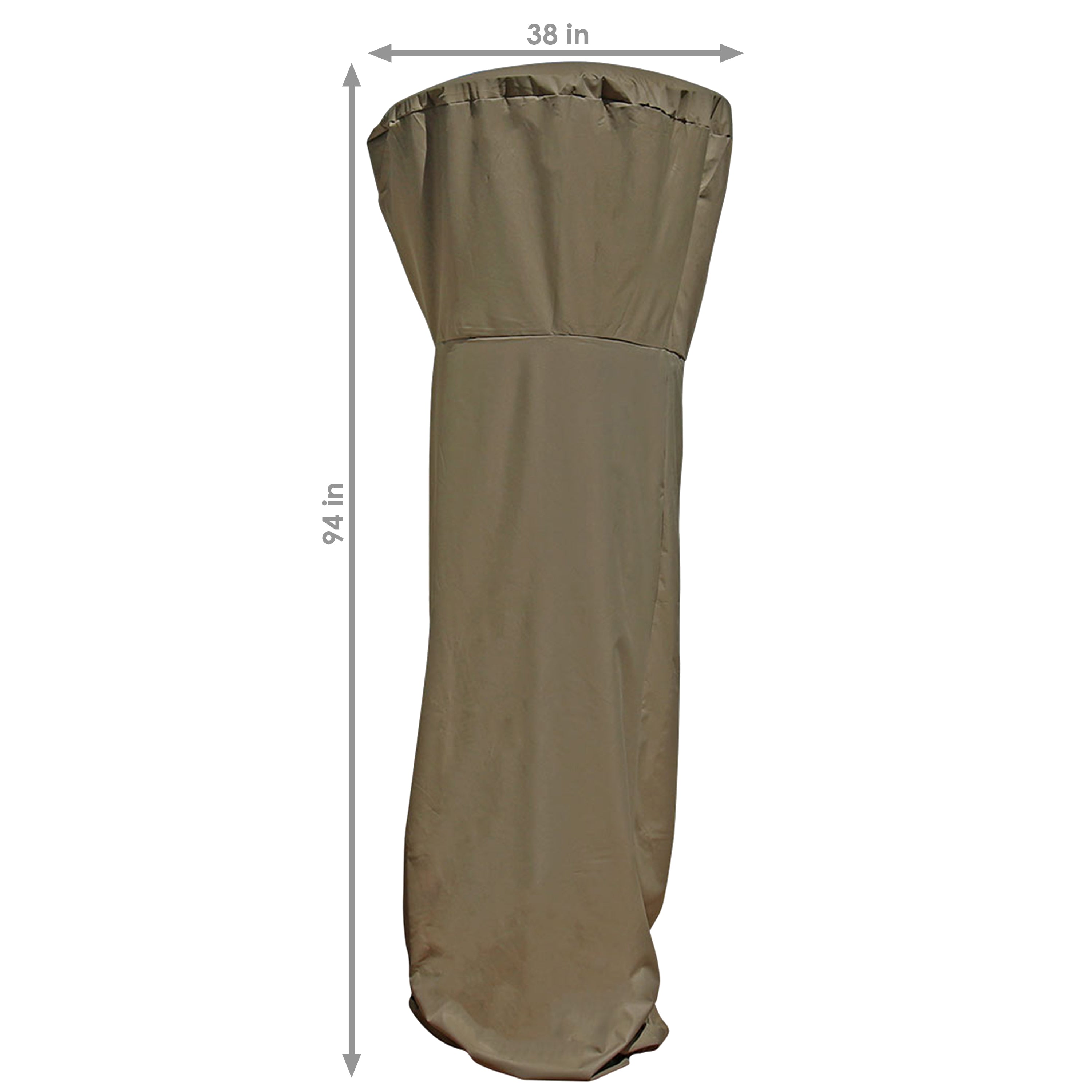Sunnydaze Patio Heater Cover 94 - Khaki Waterproof Outdoor Heater Protector for Winter & All-Weather Use
