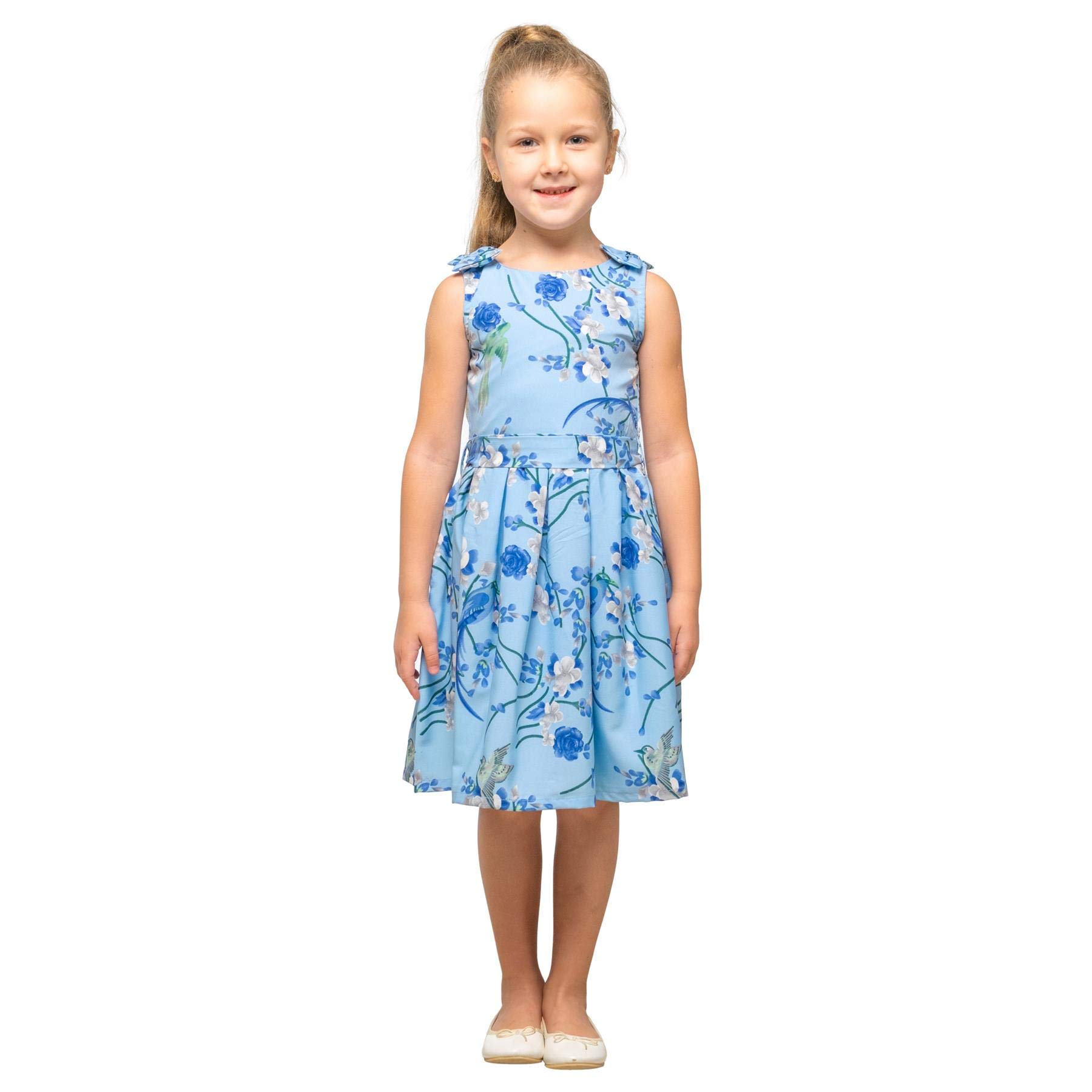 Miss Lavish London Baby Girls Casual Dress with Shoulder Bow - Sleeveless Summer Party Dress for Kids Ages 3-12 Years | Perfect for Birthday Parties, Family Gatherings & Outdoor Play
