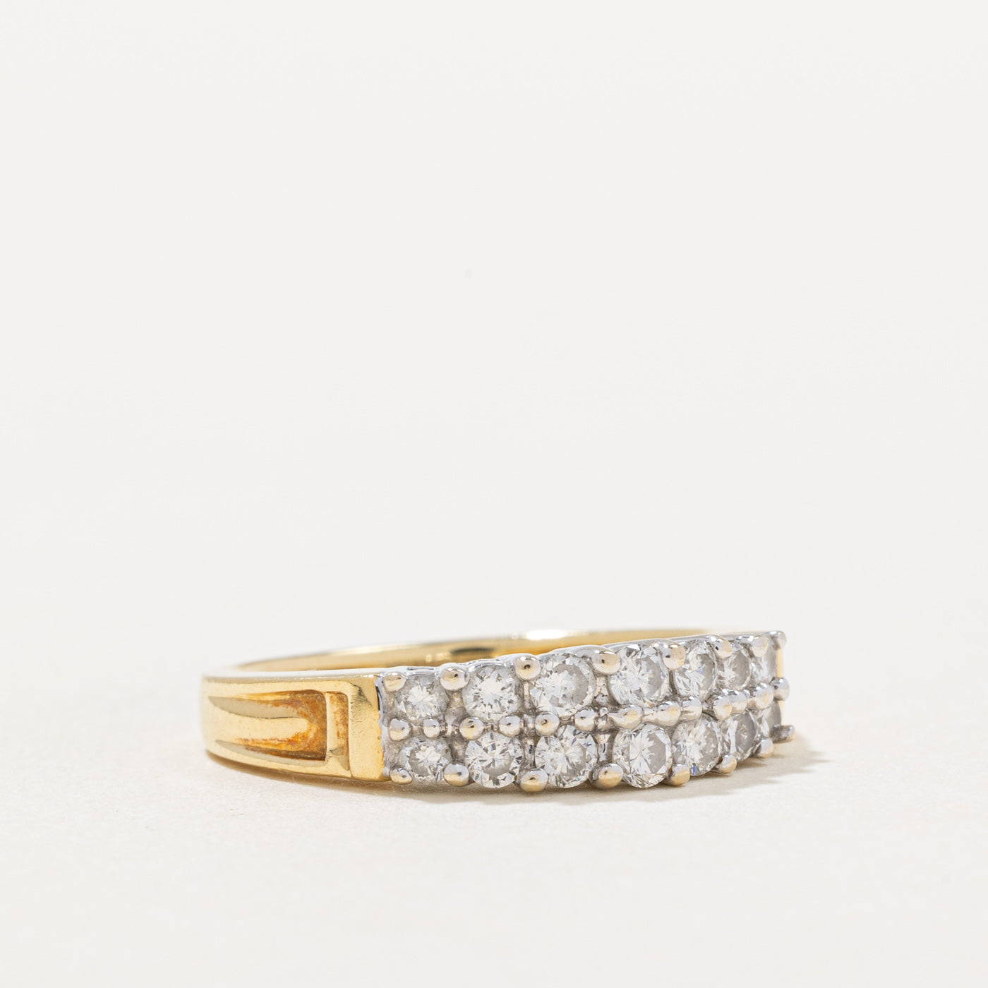 0.56ctw Double Row Diamond Wedding Band Ring - Size 6.5 | Elegant Stackable Ring for Women | Perfect for Anniversary, Engagement & Everyday Wear