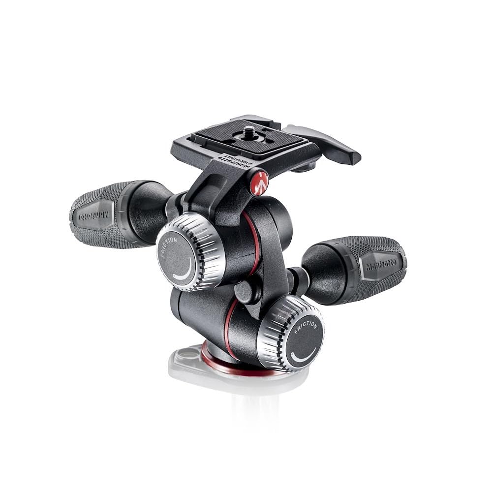 Manfrotto MHXPRO-3W X-PRO 3-Way Pan/Tilt Head with Retractable Levers & Friction Control - Aluminum Tripod Head with Leveling Bubble for DSLR, Mirrorless & CSC Cameras - Perfect for Photography, Videography & Studio Shoots