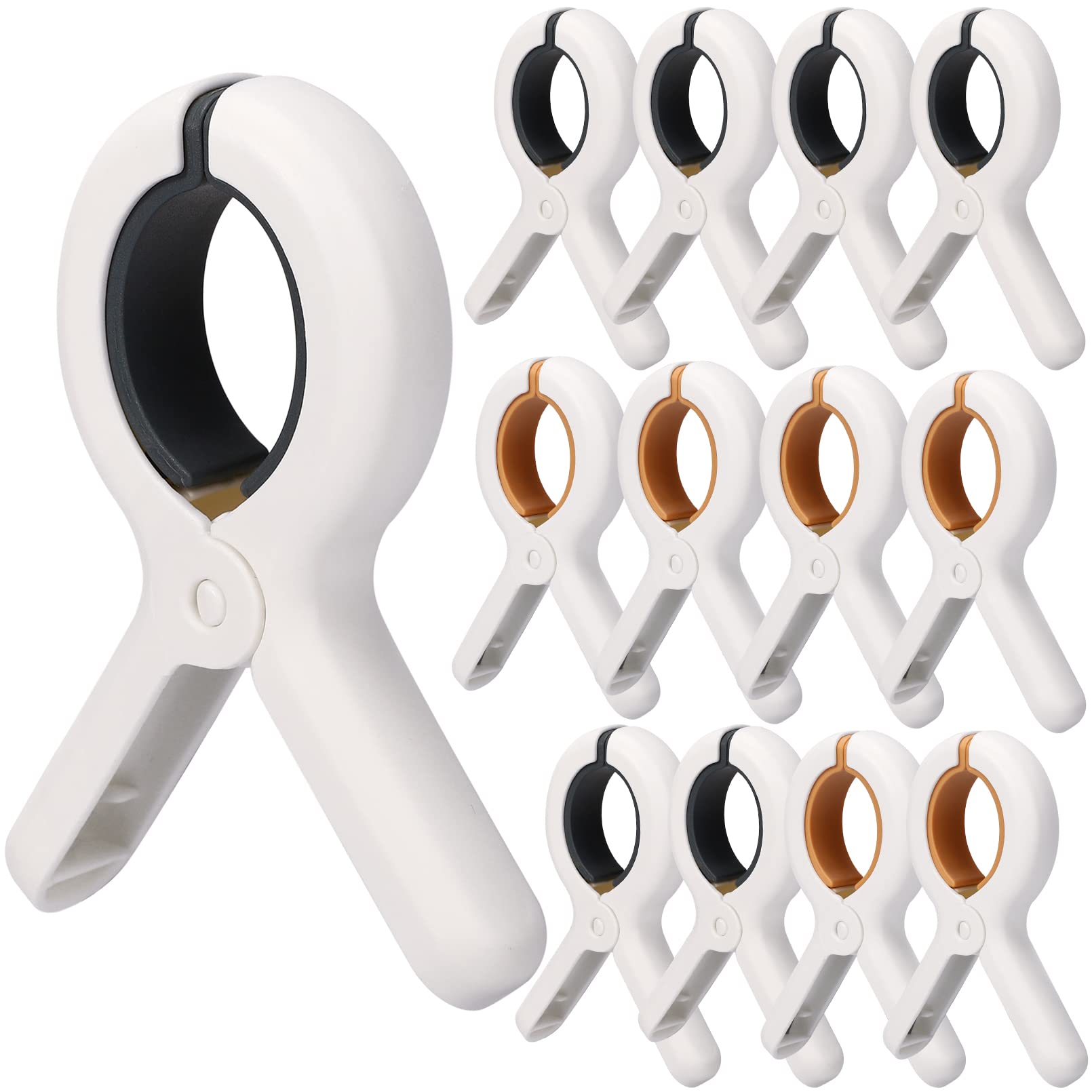 12 Pack Heavy Duty Beach Towel Clips - Windproof Plastic Pool Chair Clamps for Securing Towels, Laundry & Clothes - No Trace, Bright Colors - Perfect for Beach, Pool, Cruise & Outdoor Use