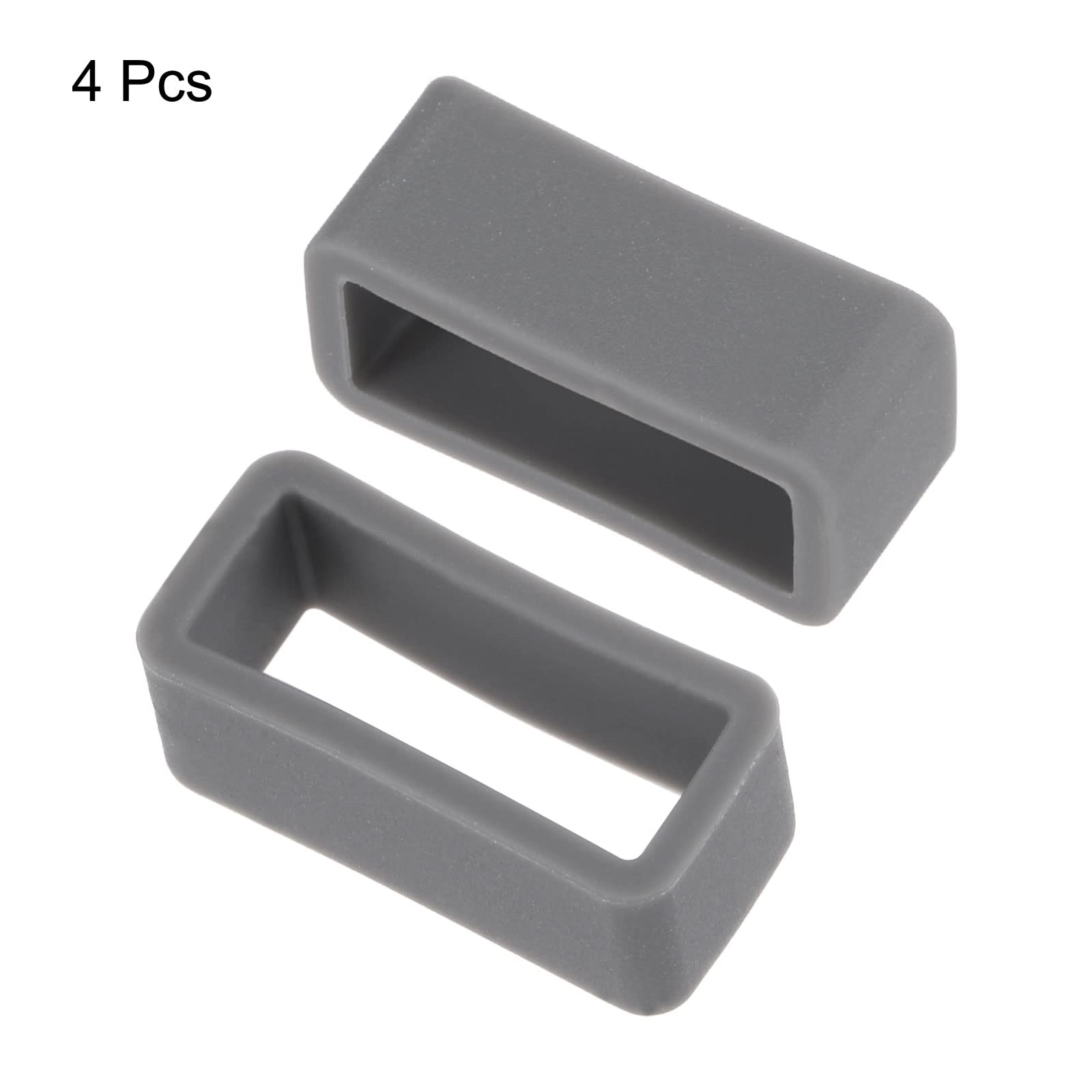 uxcell 16mm Width Watch Band Strap Loops - 4 Pcs Deep Gray Rubber Replacement Fastener Rings & Silicone Watch Holder Keeper for Secure Fit During Sports & Outdoor Activities