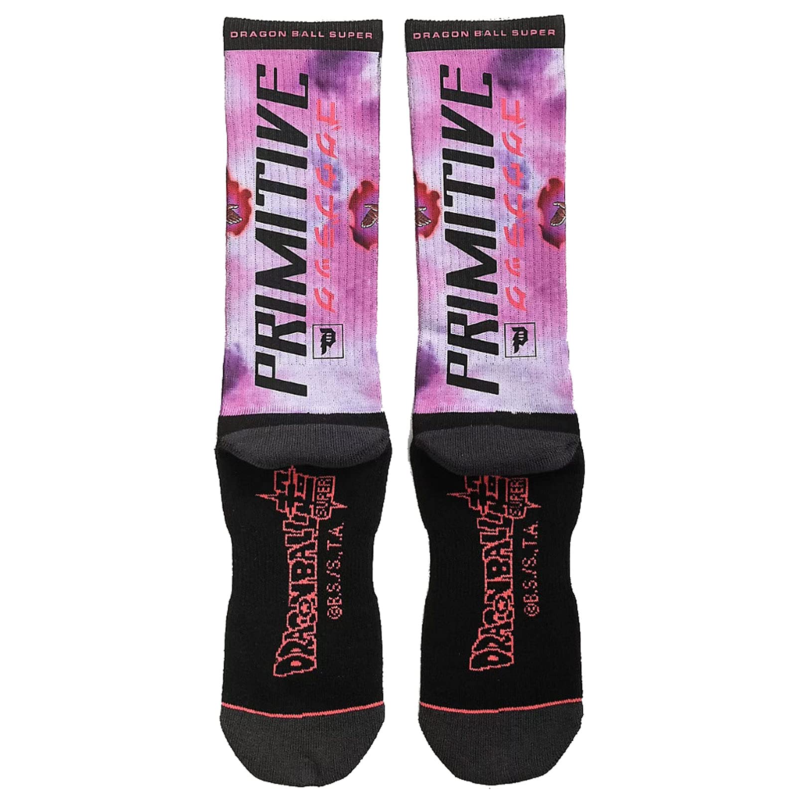 Primitive x Dragon Ball Super Goku Black Rose Anime Socks - Black Cotton Crew Socks for Men & Women - Perfect for Cosplay, Gift Giving & Anime Lovers