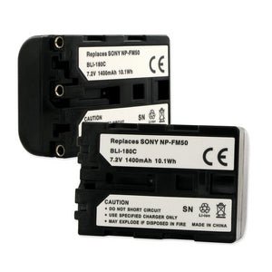 Sony NP-FM50 7.2V 1400mAh Rechargeable Battery for Sony Cameras - Perfect for Sony Alpha, Cyber-shot & Handycam Cameras, Video Recording & Photography