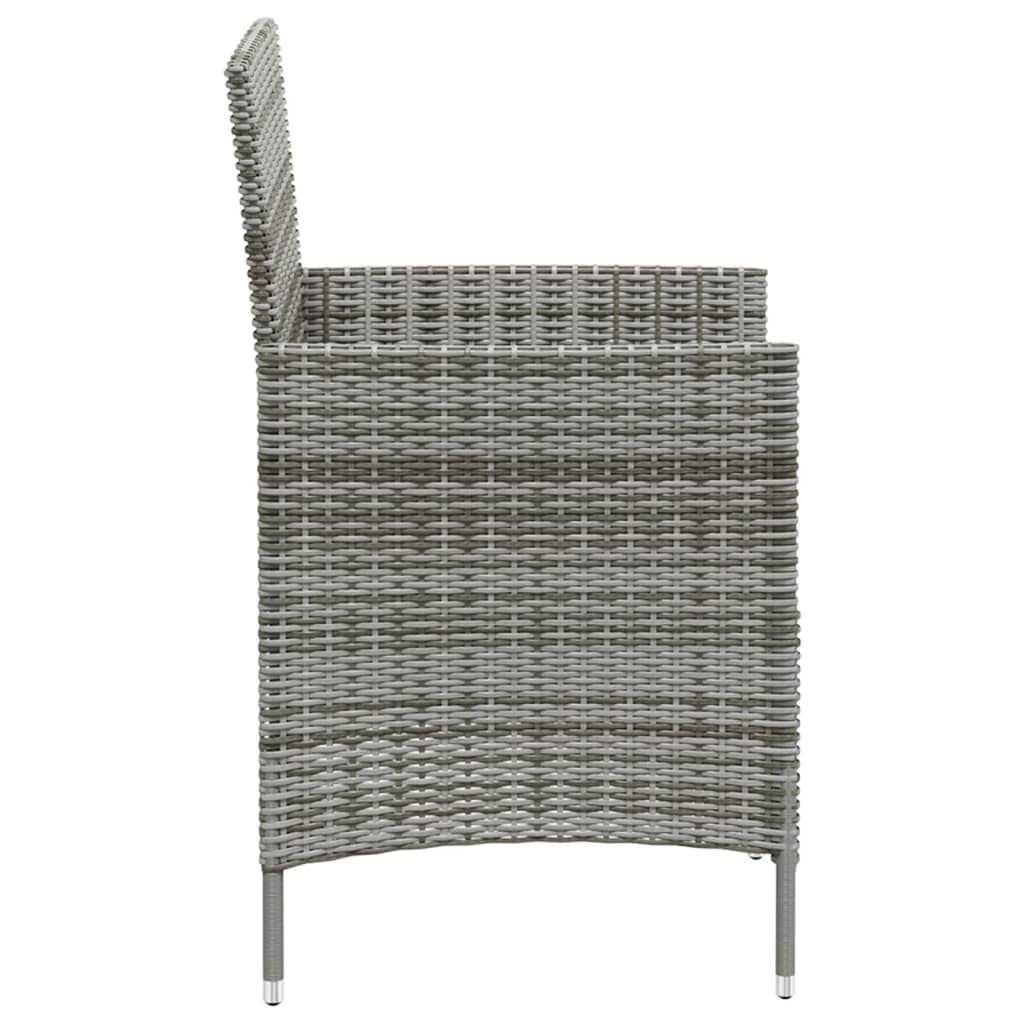 **2-Piece Gray Poly Rattan Patio Chairs with Cushions - Outdoor Garden Furniture Set for Yard, Backyard, Lawn, Porch, Poolside & Balcony - Perfect for Relaxing, Lounging & Entertaining**