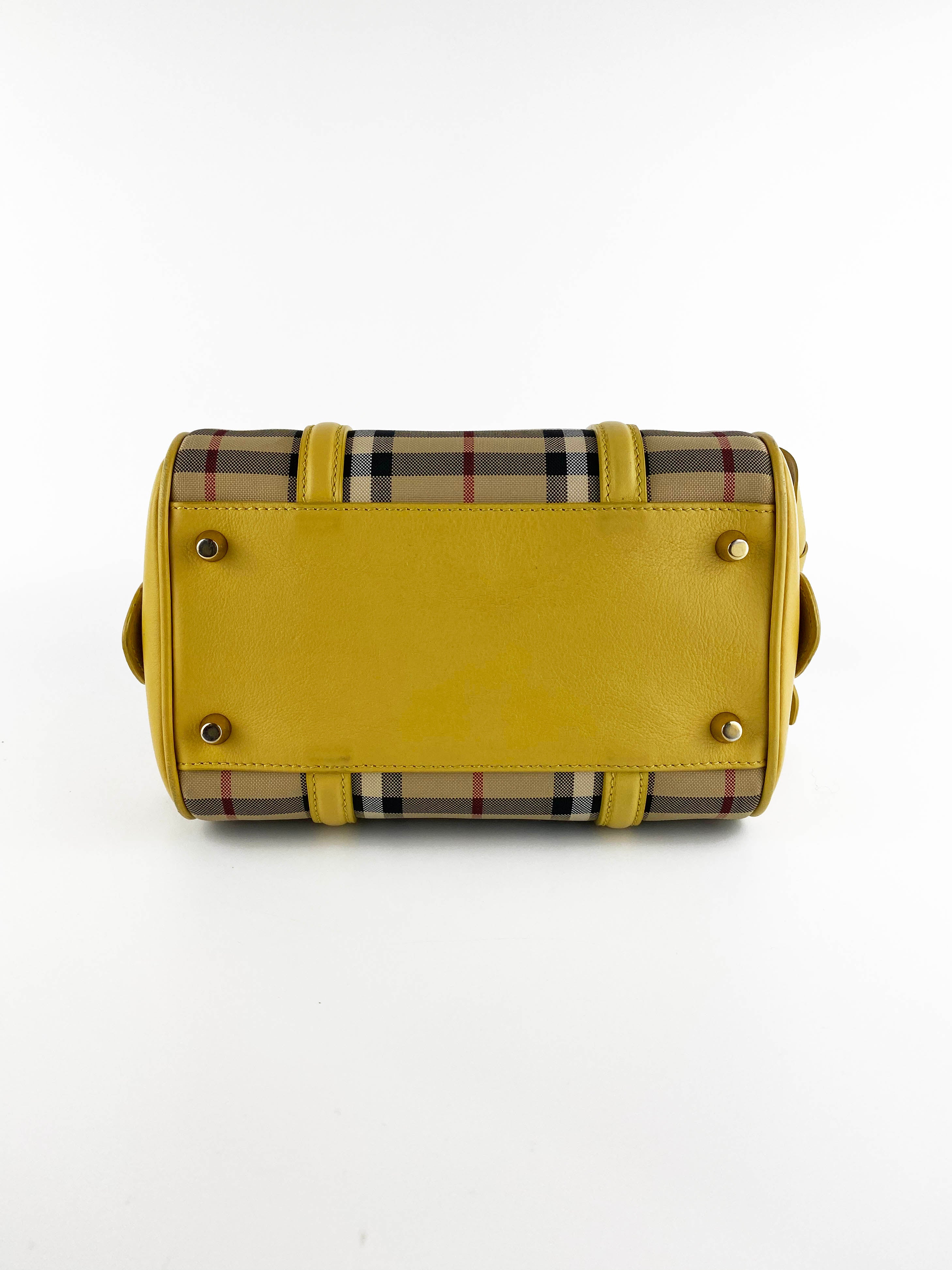 Burberry Horseferry Yellow Check Mini Bee Bow Crossbody Bag - Elegant Women's Handbag for Date Night & Special Occasions