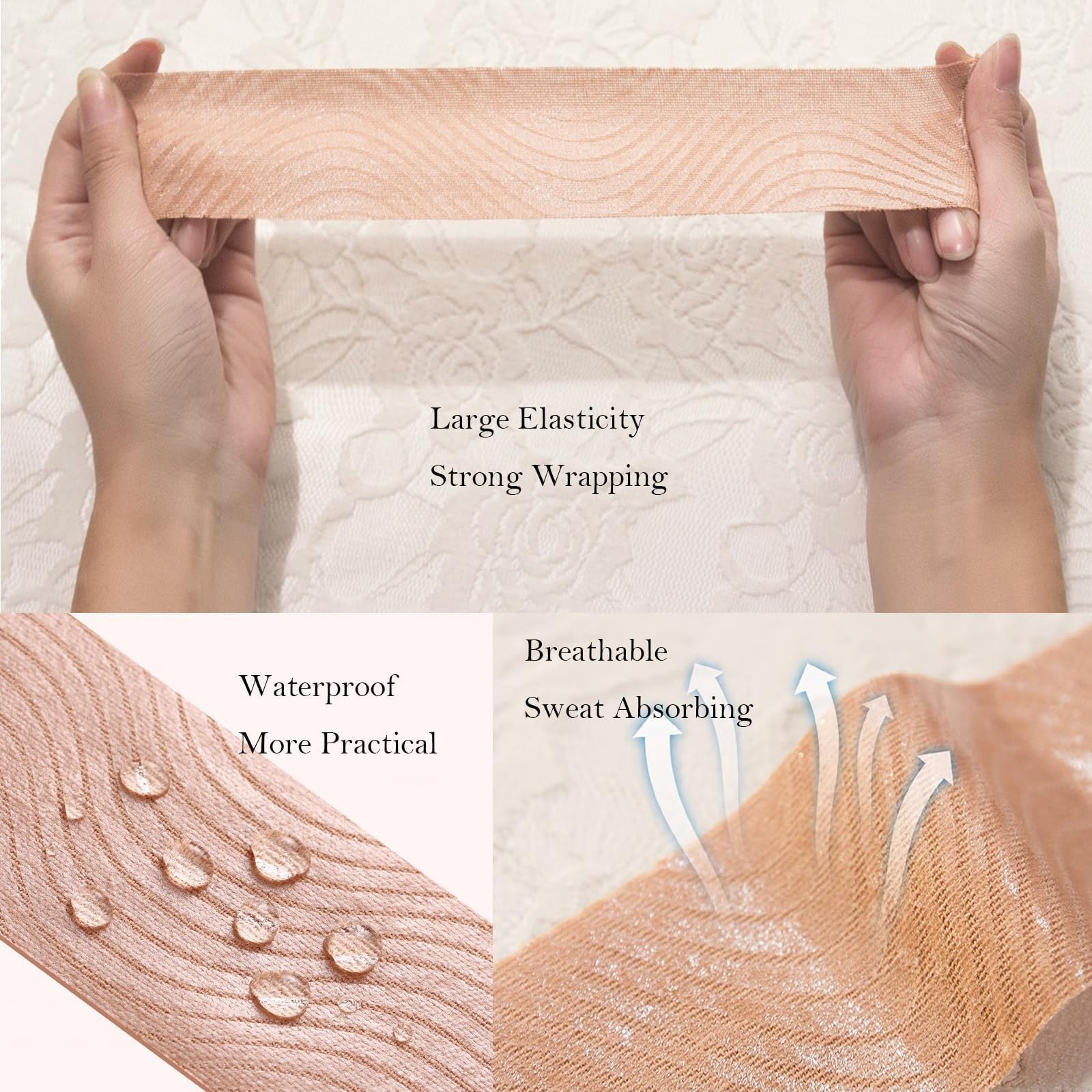 Breast Lift Tape for Women - 5M Boob Tape & Nipple Covers Set, Body Tape for Breast Support, DIY Breathable Adhesive Tape - Perfect for Backless Dresses, Strapless Outfits & Special Occasions