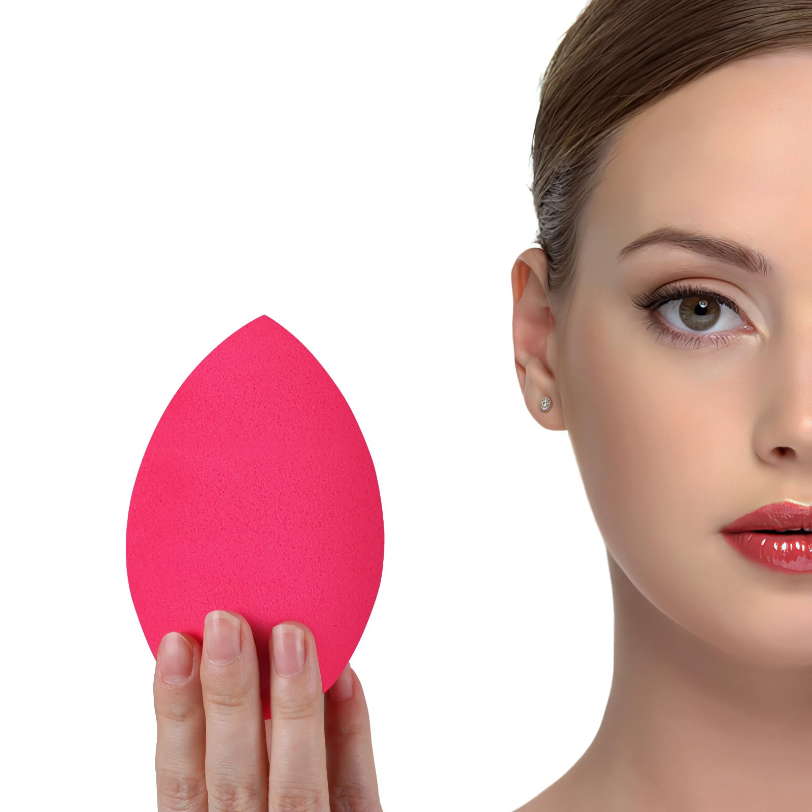 Extra Large 11cm Makeup Beauty Sponges Blender Set (1 Small + 1 Large) with 2 Sponge Holders - Perfect for Foundation, Fake Tan, Powder, Blending & Setting - Flawless Face & Body Application for Professional Makeup & Cosmetics - Ideal for Home, Salon & Travel Use