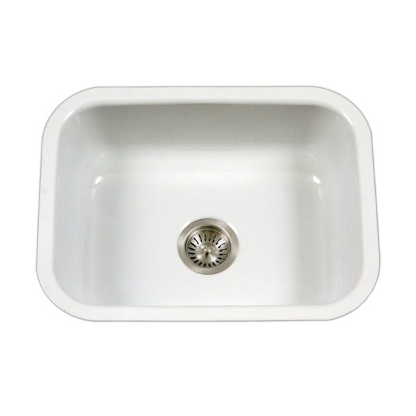 Hamat CER 2318S WH White Enamel Steel Undermount Single Bowl Kitchen Sink - Durable & Stylish for Modern Kitchens | Perfect for Cooking, Washing Dishes & Food Prep