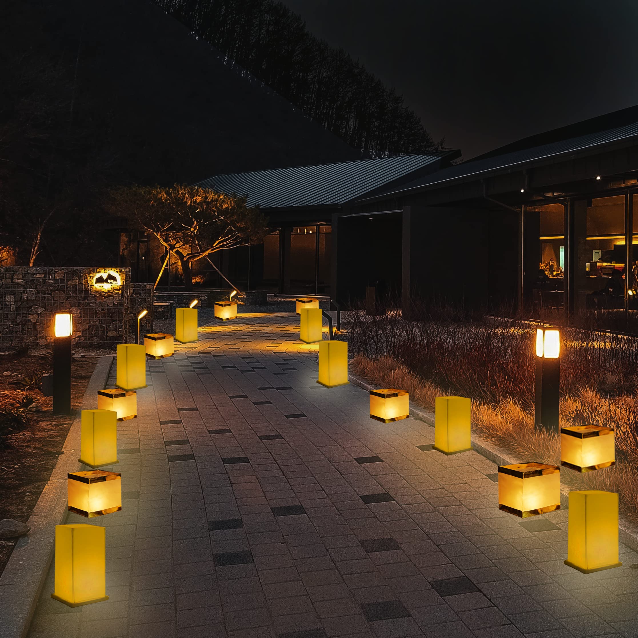 12 Pack Floating Lanterns - Waterproof Square & Rectangle Sets for Pool, River, Wedding Decor, Memorials, Parties - Outdoor Decorative Floating Candles for Romantic Events & Special Occasions