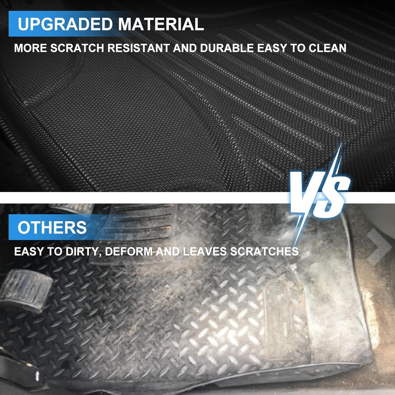 AOMSAZTO All-Weather Floor Mats for Toyota RAV4 2019-2025 (Non-Hybrid) - Heavy Duty Rubber Car Floor Liners 1st & 2nd Row Set with Anti-Slip Design | Perfect for Off-Road Adventures, Daily Commutes & Winter Weather Protection