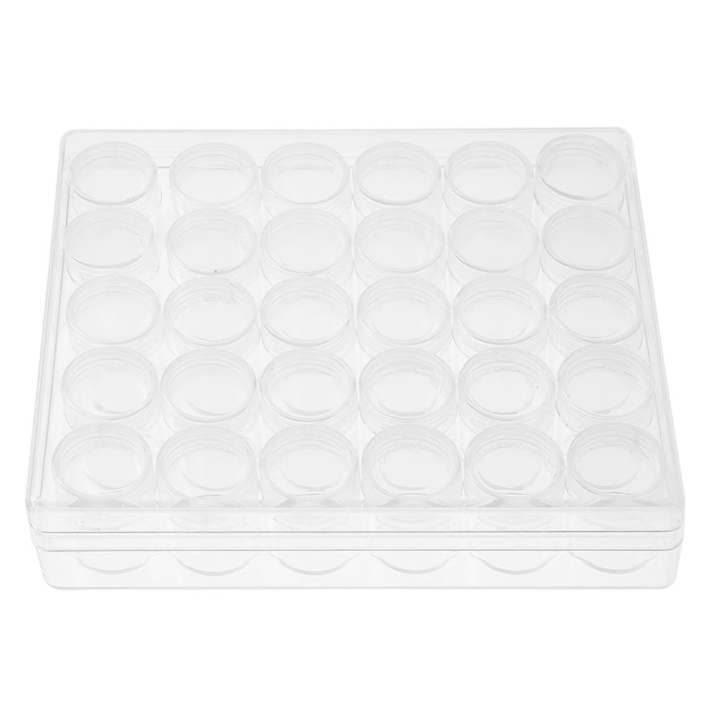 Small Clear Round Plastic Containers - Jewelry Earrings & Rhinestone Storage Display