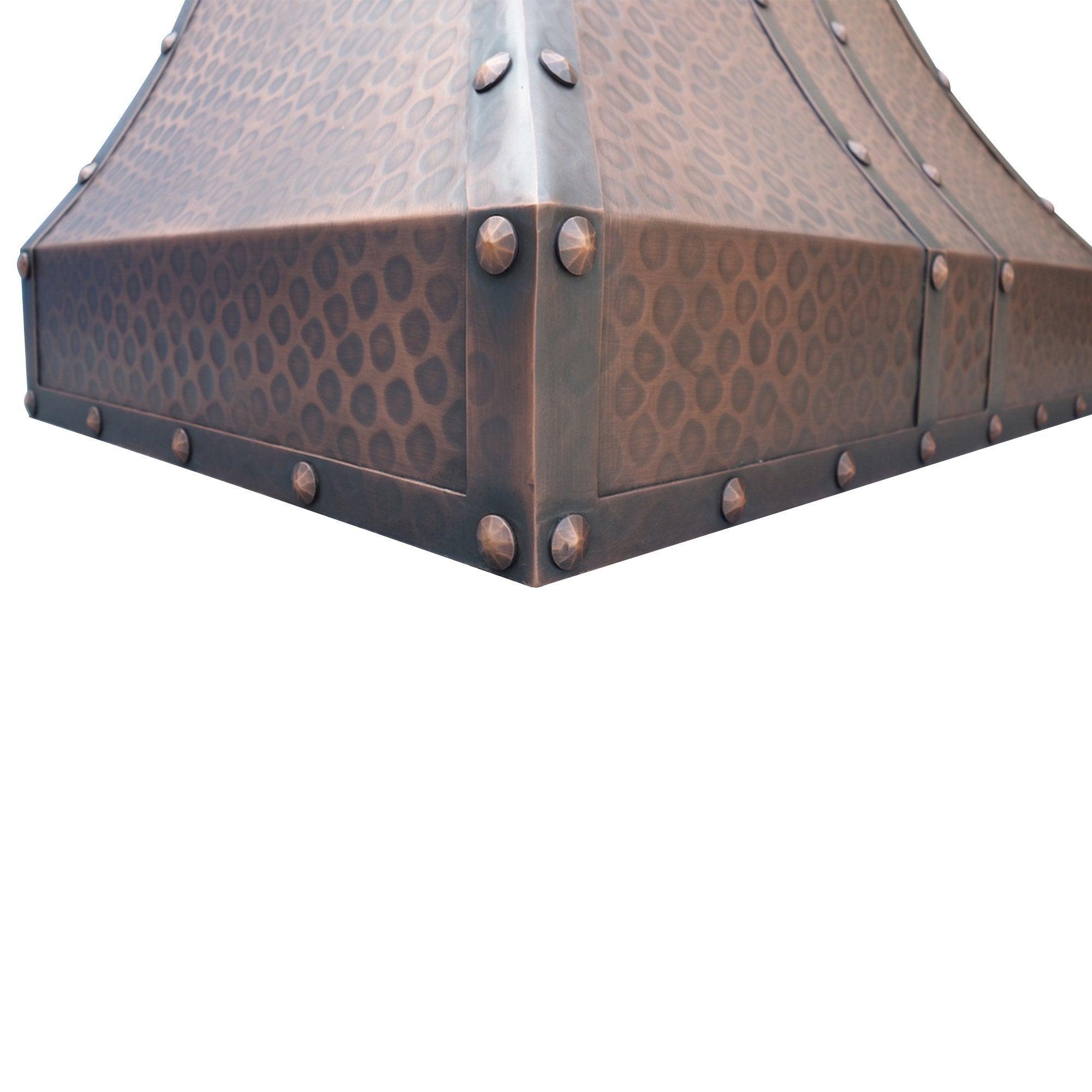 Premium Hammered Copper Range Hood - H6TR Model | Modern Kitchen Ventilation for Home & Restaurant Use