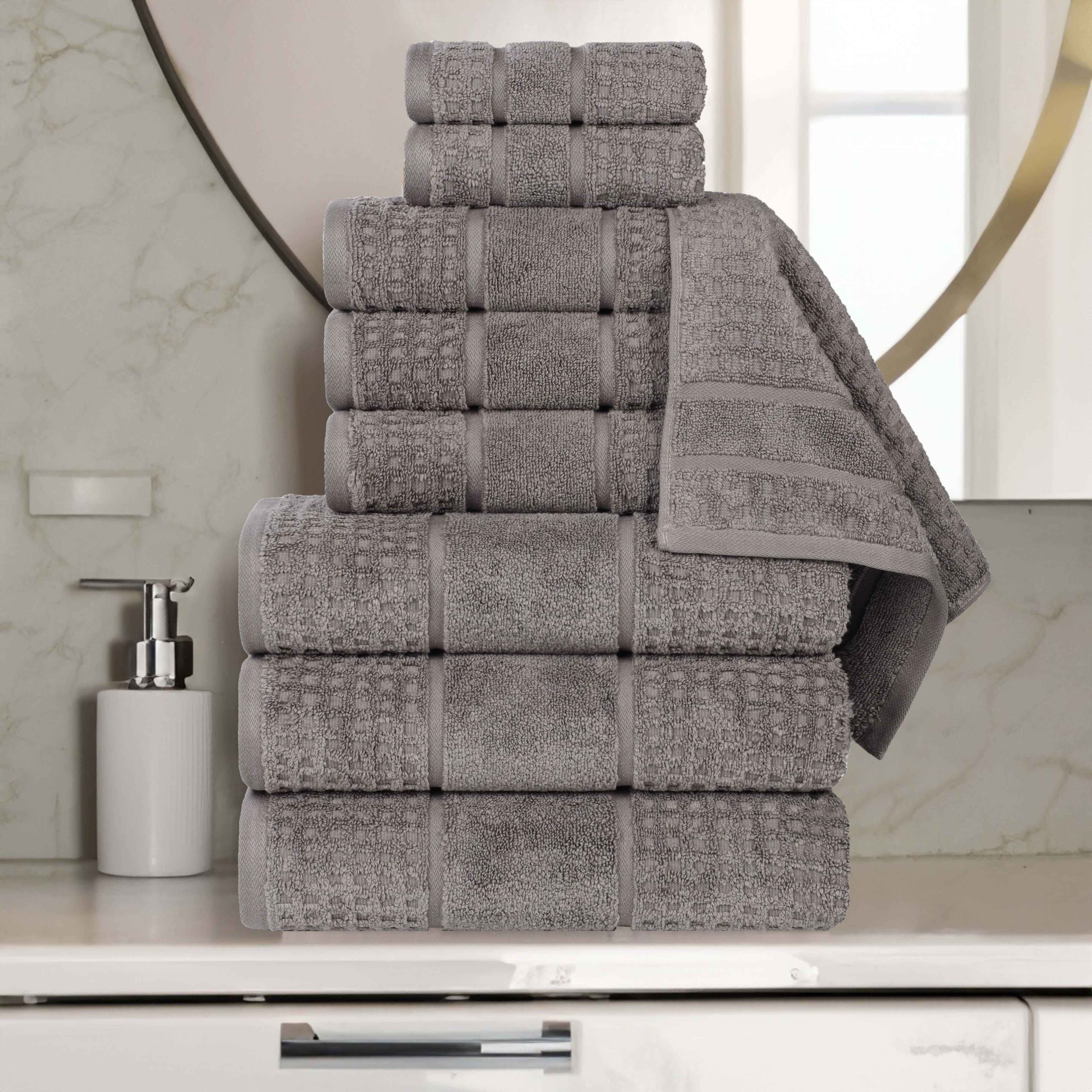 Premium 9-Piece Zero Twist Cotton Waffle Towel Set - Ultra Soft & Highly Absorbent Honeycomb Weave Bath Towels for Spa, Gym & Luxury Home Use