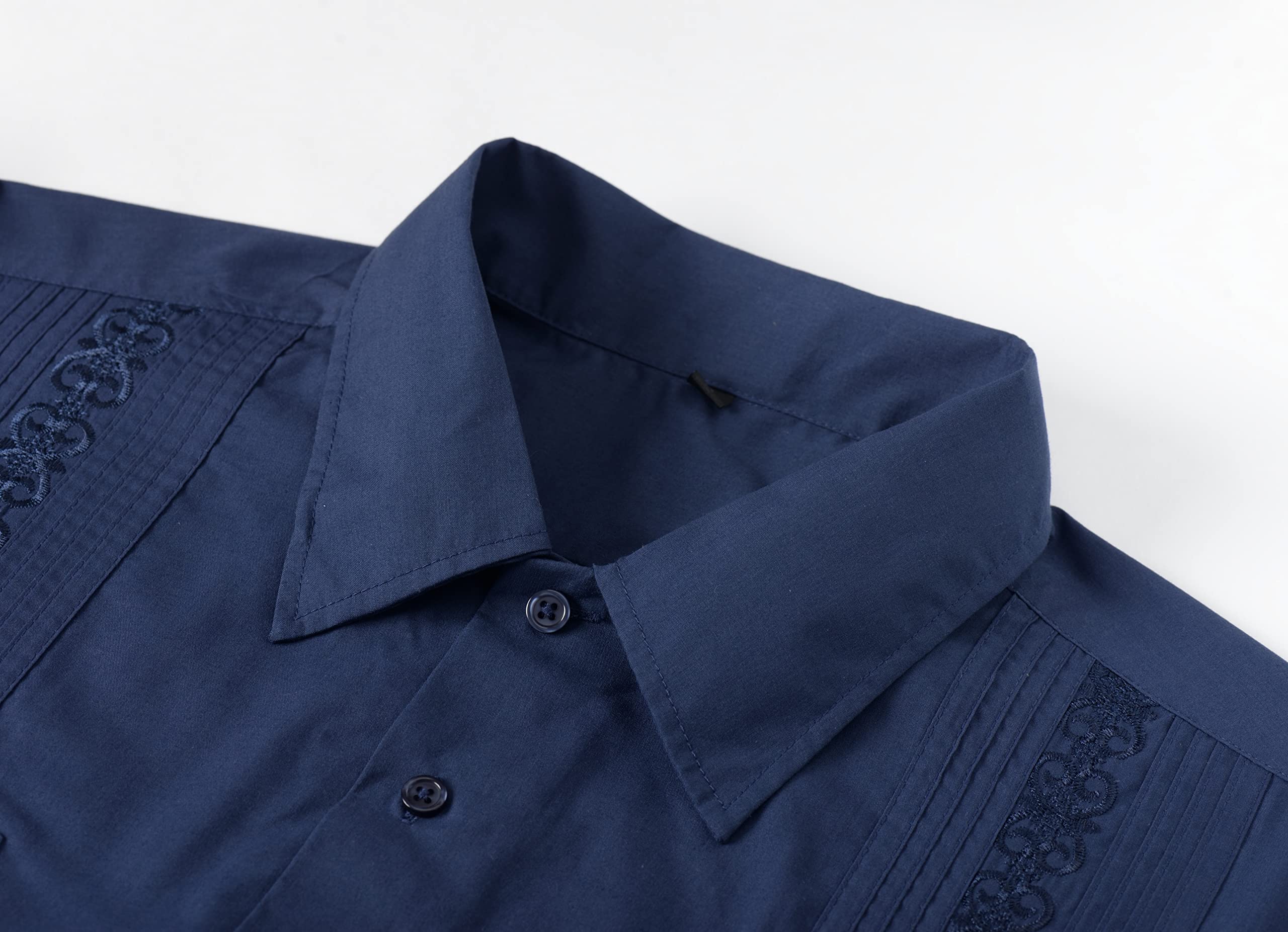 Men's Guayabera Shirts - Cuban Style Long Sleeve Mexican Shirt for Casual Wear & Summer Vacation | Perfect for Beach Weddings, Tropical Parties & Latino Events