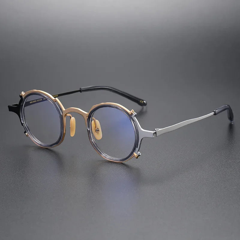 Aror Unisex Full Rim Irregular Round Titanium Eyeglasses 44983 - Lightweight & Durable Titanium Frame for Men & Women - Perfect for Reading, Working & Fashion Accessories