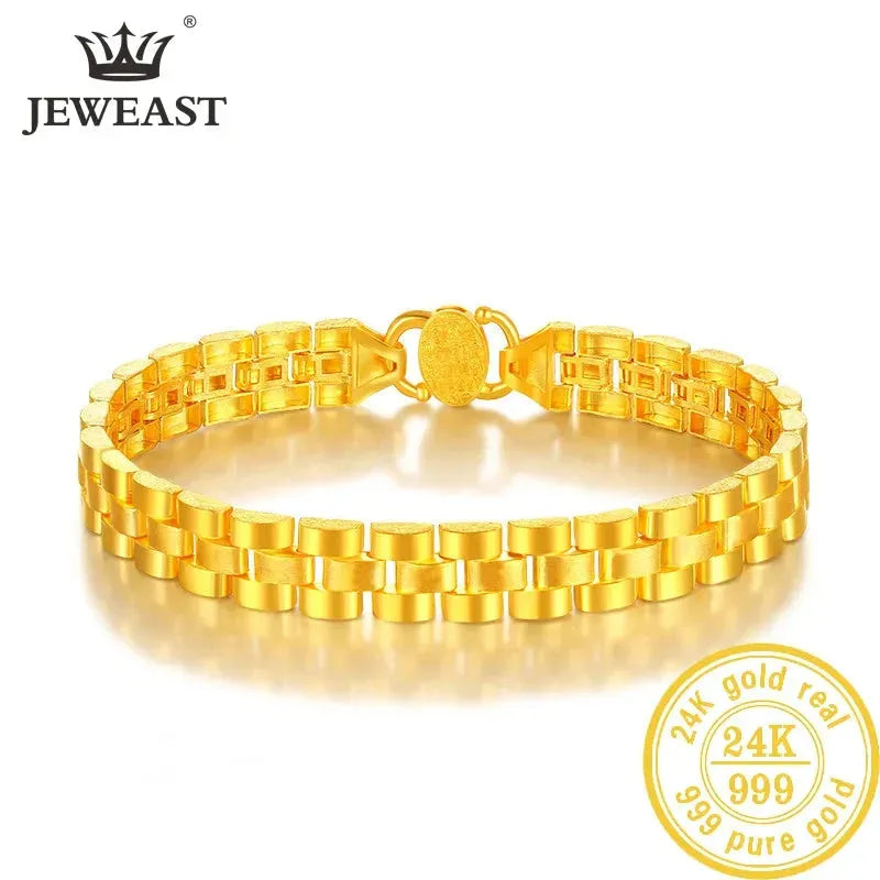 24K Pure Gold Bracelet for Women - 999 Solid Real Gold Bangle with Floral Design, Classic & Trendy Fine Jewelry Gift for Her - Perfect for Weddings, Anniversaries & Special Occasions (2023 New Arrival)