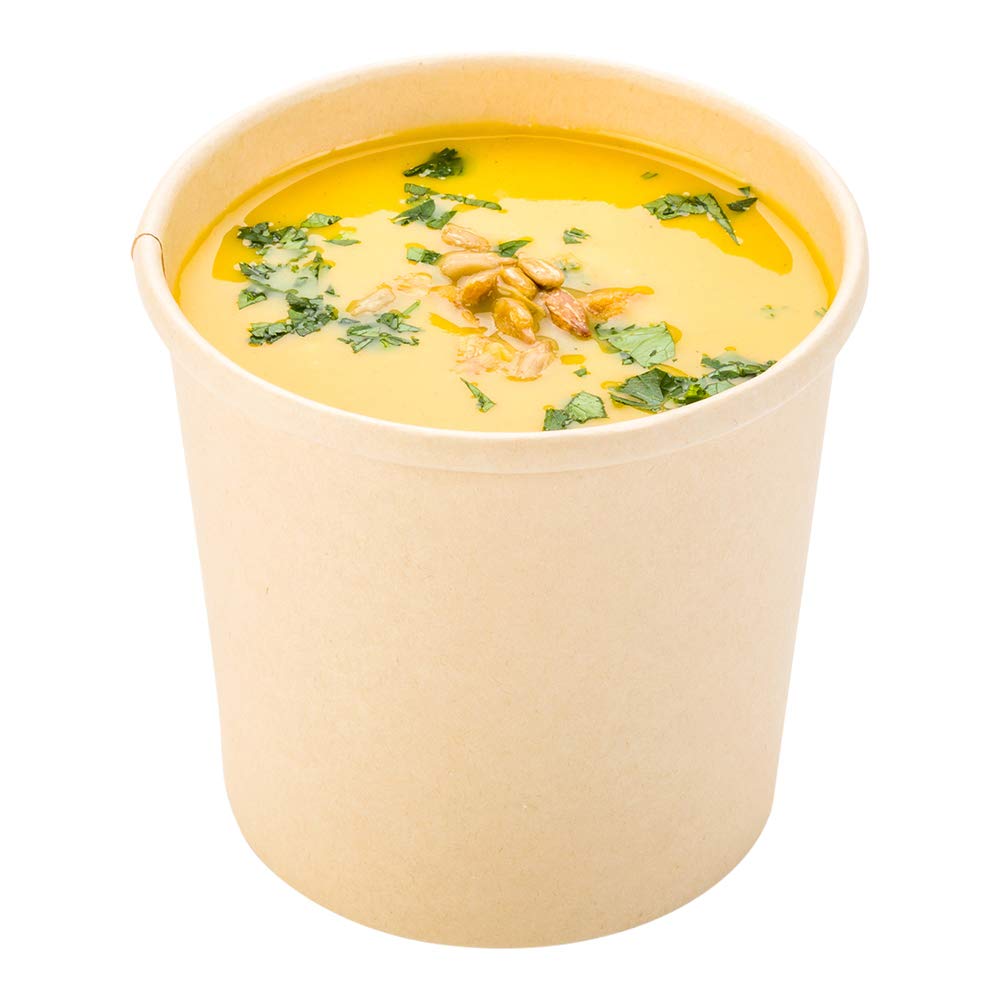 Eco-Friendly 12 oz Disposable Soup Cups - 200 Pack Microwave Safe Paper Containers with Bamboo Fiber, Vented Lids Sold Separately for Hot/Cold Foods - Perfect for Takeout, Restaurants, Catering & Dessert Serving