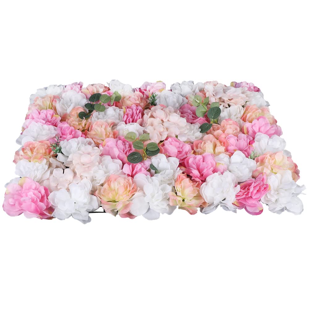 12 Pcs Artificial Silk Rose Flower Wall Panel - Romantic Wedding Backdrop, Party Decor, Floral Bouquet for Home, Garden & Event Decoration