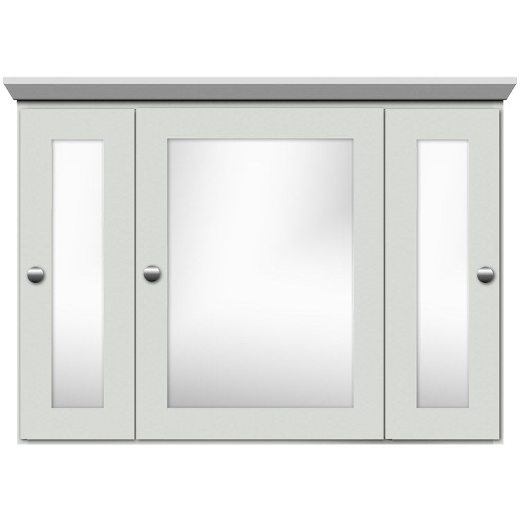 36W x 27H x 6.5D Tri-View Surface Mount Medicine Cabinet with Mirror - Square Bathroom Storage for Toiletries & Essentials - Perfect for Small Bathrooms, Vanities, and Powder Rooms
