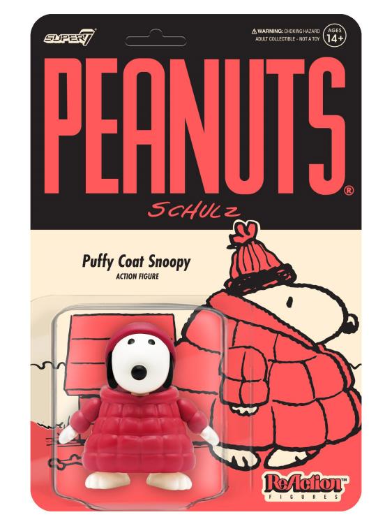 Peanuts ReAction Puffy Coat Snoopy Action Figure - Collectible Vinyl Toy for Fans, Gift Idea for Christmas & Birthdays (Perfect for Display Shelves & Themed Collections)