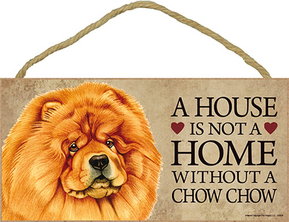Chow Chow House Is Not A Home Sign with Bonus Coaster - Funny Dog Lover Gift for Pet Owners, Perfect for Living Room Decor & Housewarming Present