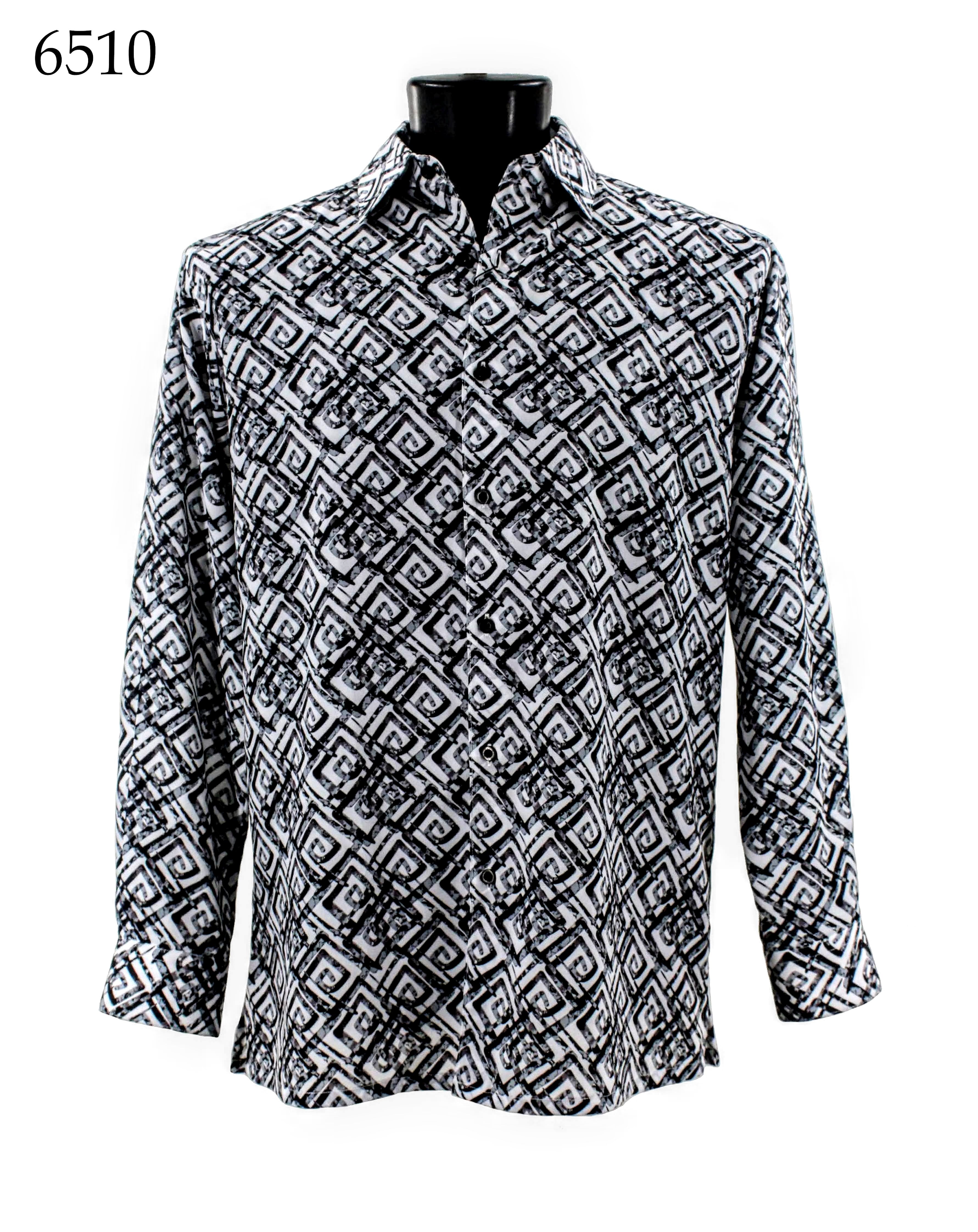 Bassiri Men's Long Sleeve Casual Shirt 6510 - Comfortable Slim Fit Button Down Shirt for Work, Office, and Daily Wear