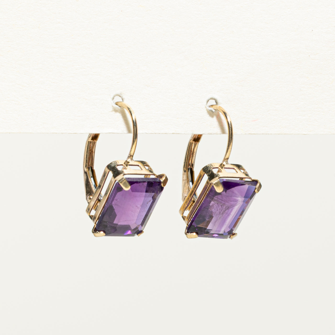 14K Gold Amethyst Drop Earrings for Women - 4.00ctw Purple Gemstone Dangle Earrings - Perfect for Weddings, Parties & Special Occasions