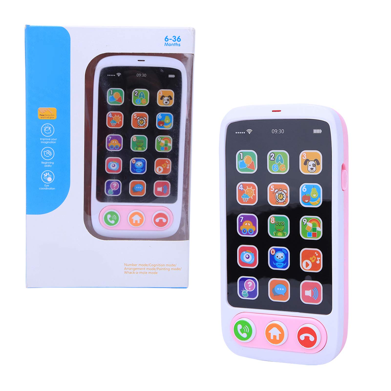 **Kids Smartphone Toy - Light Up & Music Educational Learning Phone for Toddlers, Pretend Play Call & Chat Toy for Children (Pink) - Perfect for Role Play & Early Learning Fun**
