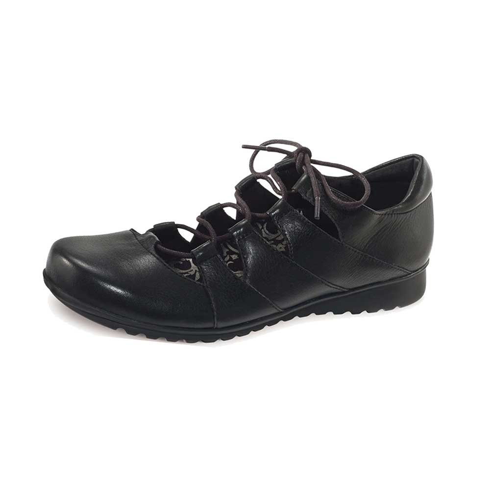Aetrex Sienna Women's Comfortable Lace-Up Walking Shoes - Black | Arch Support & Cushioned Insoles | Perfect for Walking, Travel & Everyday Wear - Final Sale No Returns