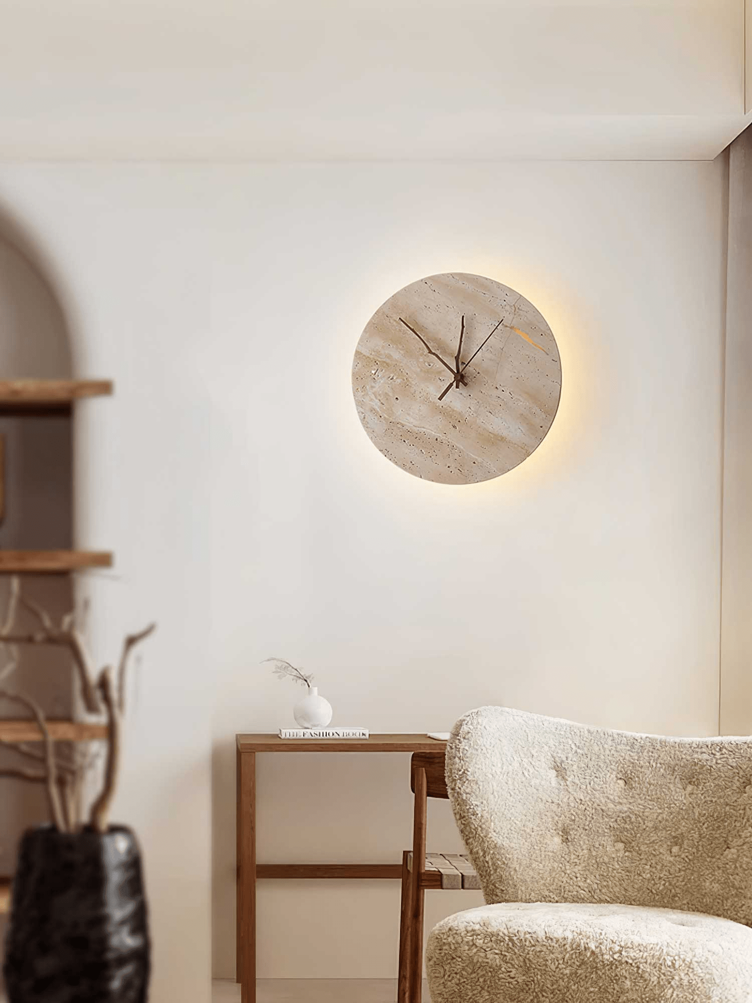 Modern Travertine Wall Lamp with Warm LED Light - Perfect for Bedroom, Living Room, and Hallway Lighting Decor