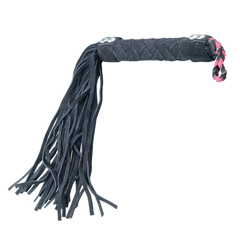 Premium 15.5 Inch Genuine Leather Flogger - Black BDSM Whip for Sensual Play, Spanking & Adult Bondage - Perfect for Couples, Roleplay & Sensual Massage